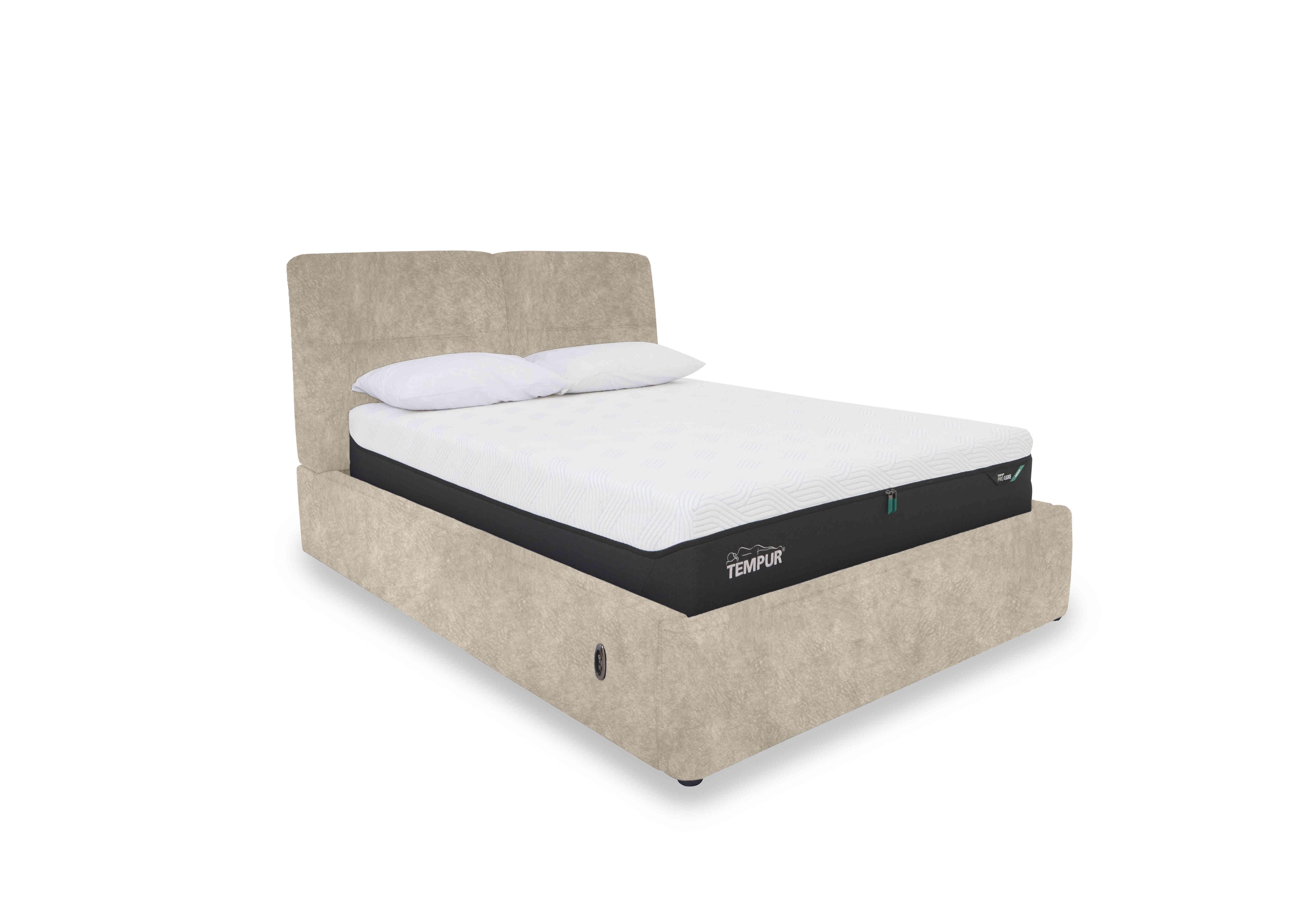 Stark Fabric Electric Ottoman Bed Frame in Bfa-Bnn-R26 Cream on Furniture Village