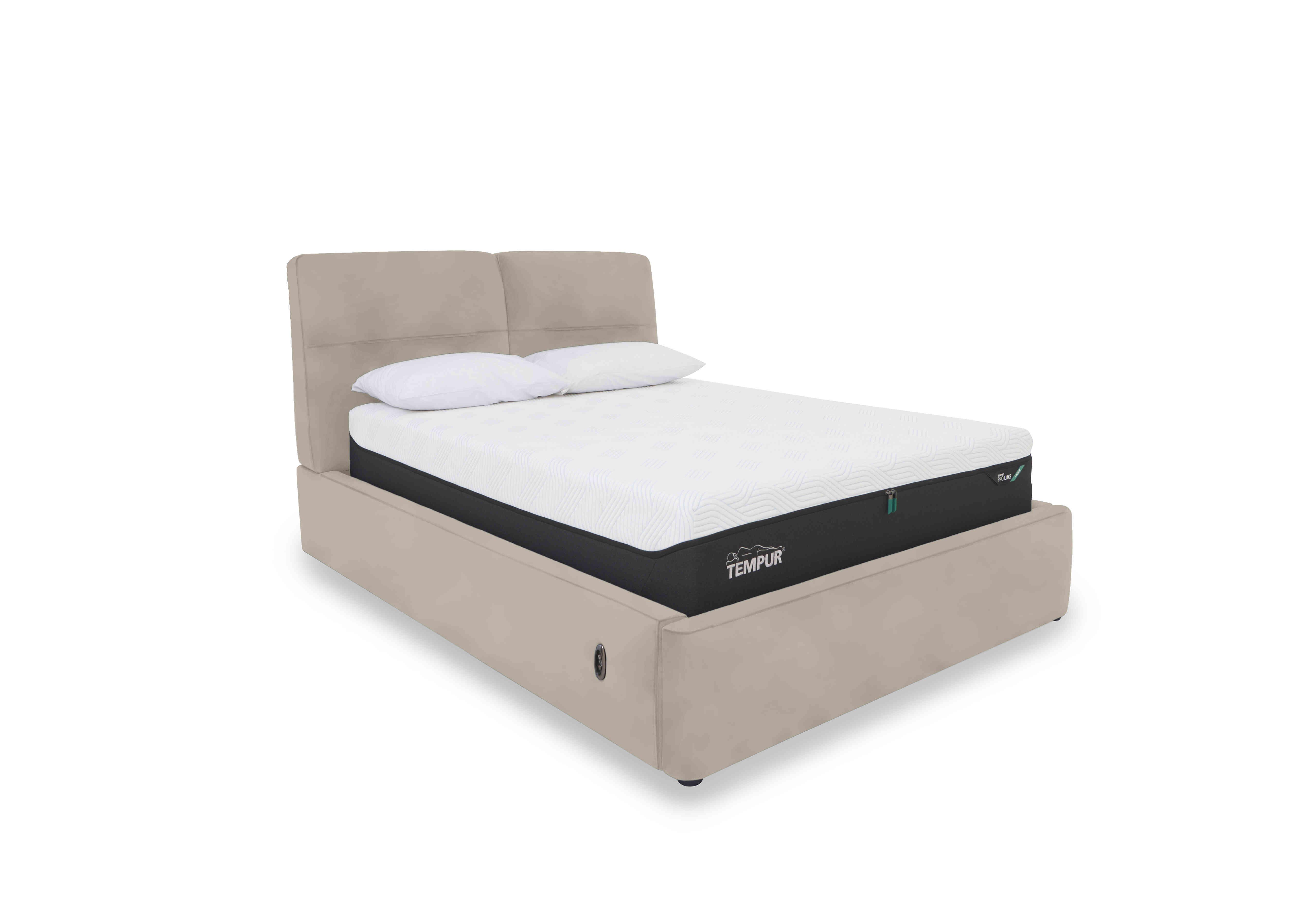 Stark Fabric Electric Ottoman Bed Frame in Fab-Meg-R32 Light Khaki on Furniture Village