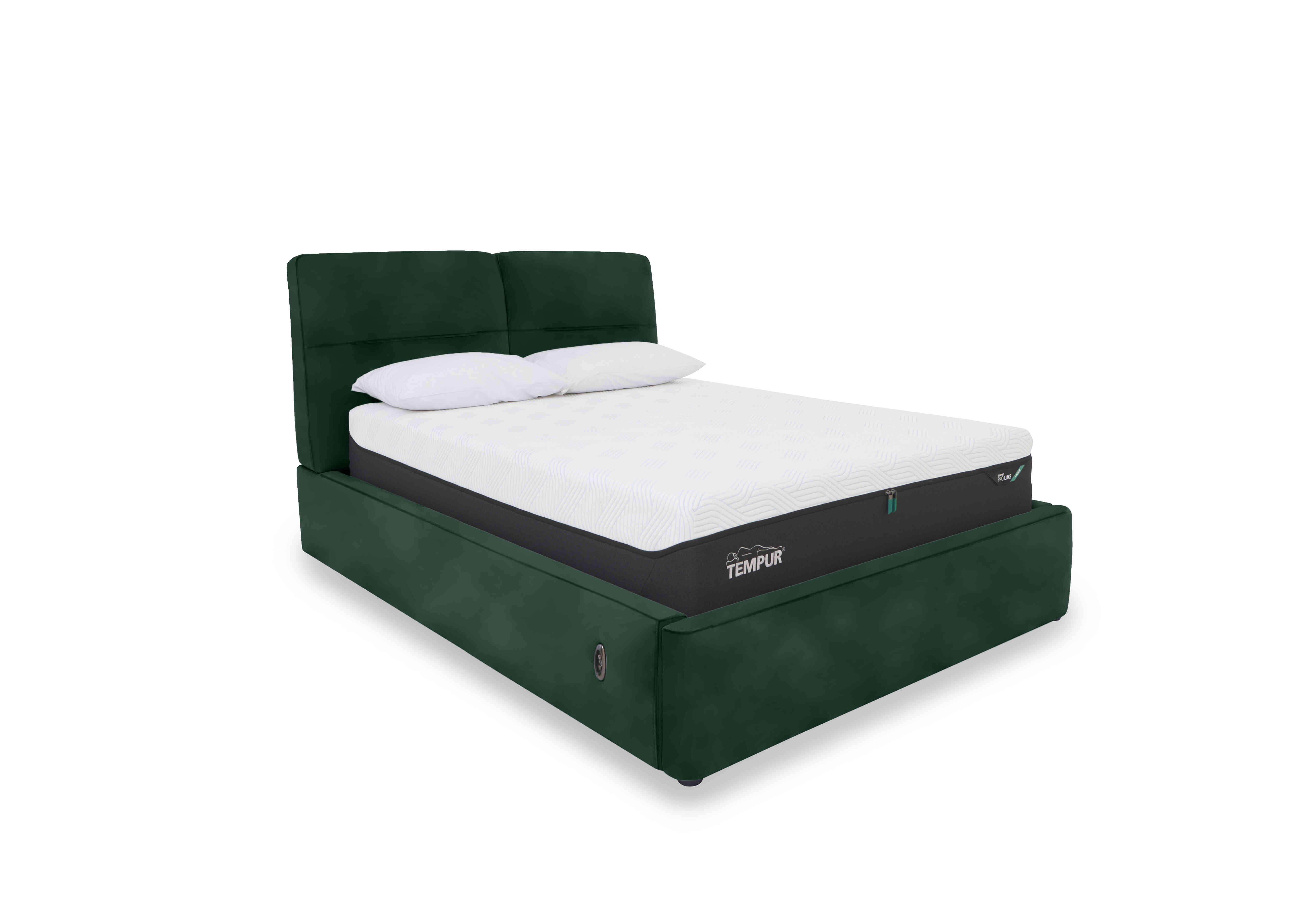 Stark Fabric Electric Ottoman Bed Frame in Fab-Meg-R37 Emerald Green on Furniture Village
