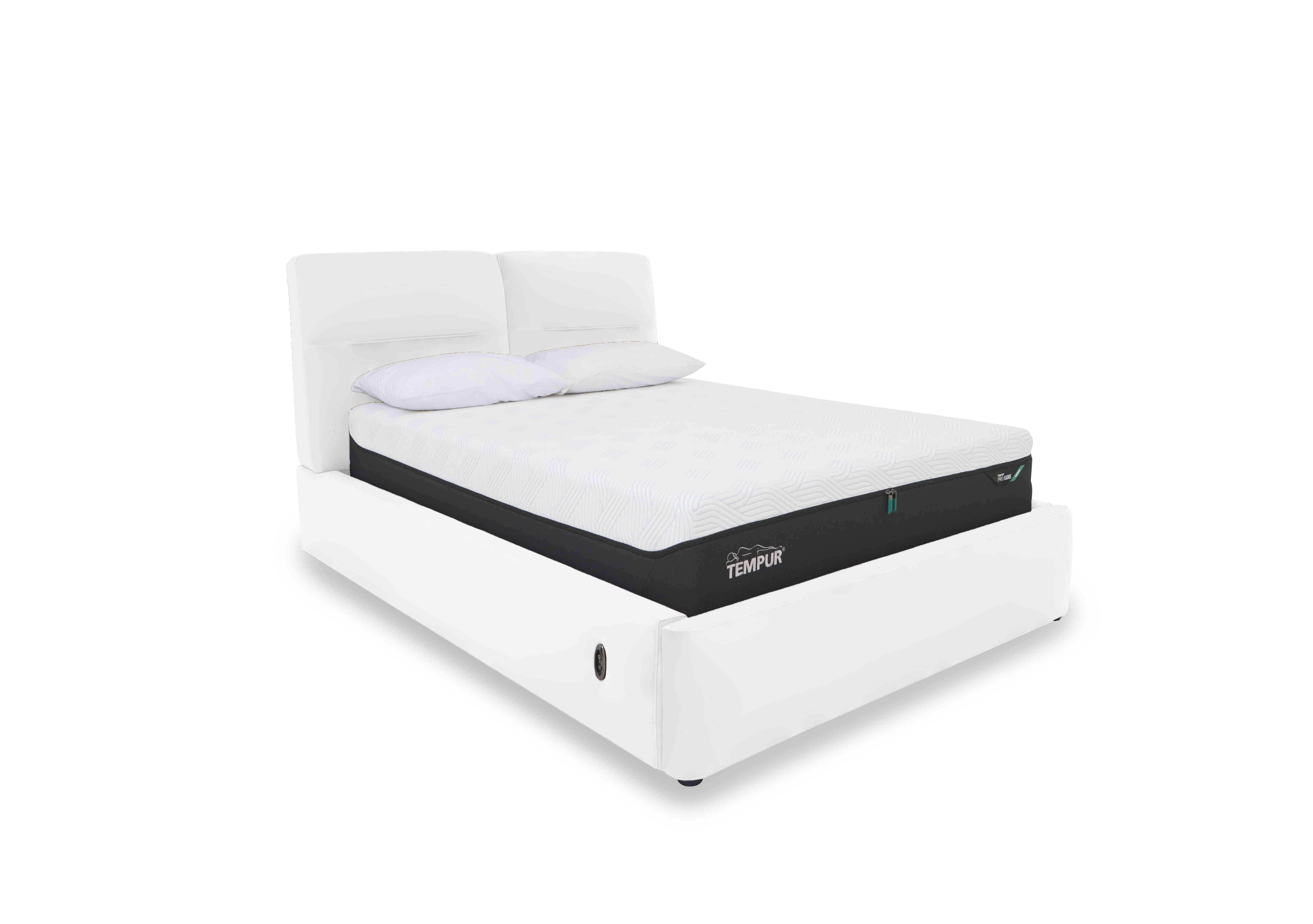 Stark Leather Electric Ottoman Bed Frame in Bv-744d Star White on Furniture Village