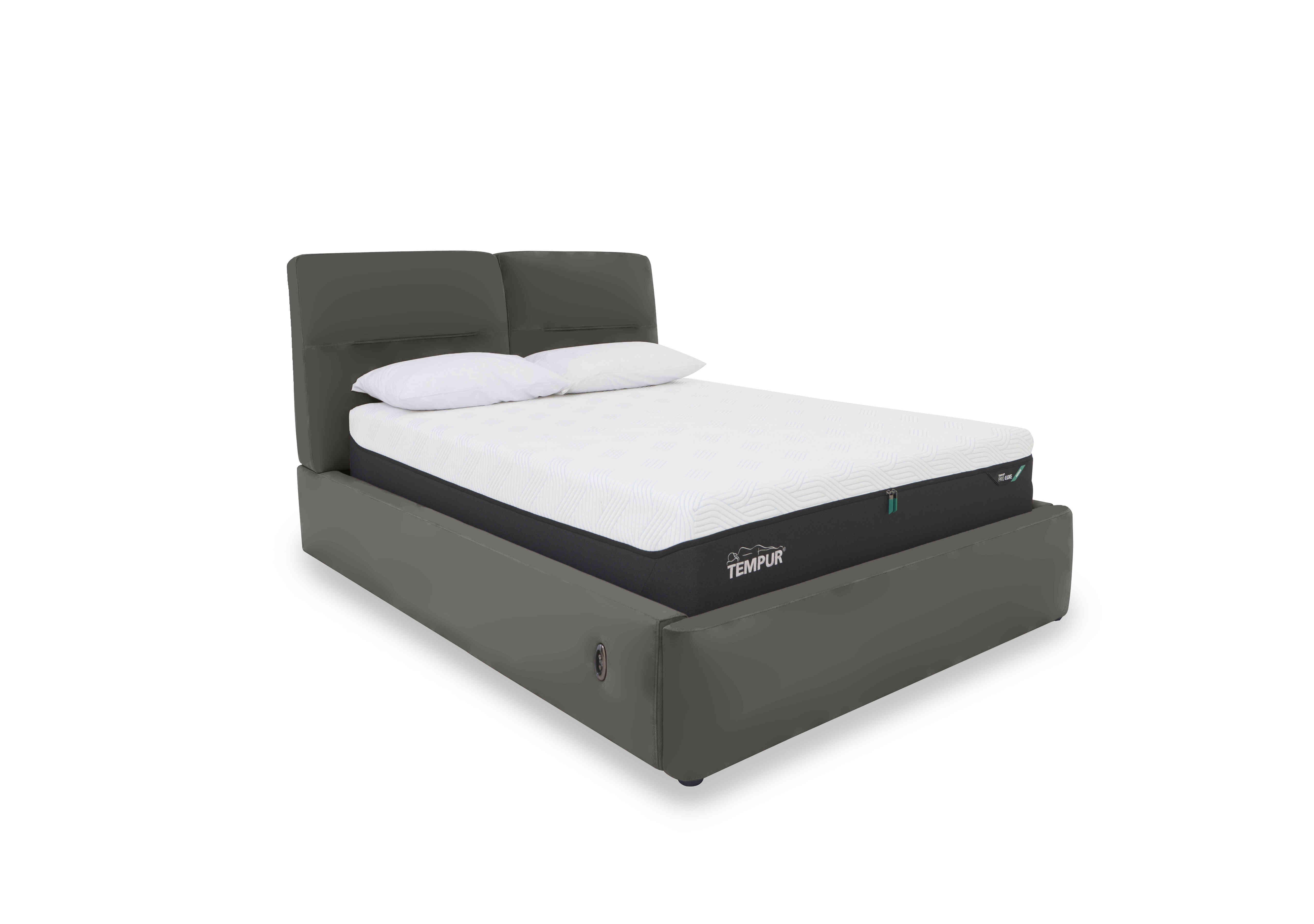 Stark Leather Electric Ottoman Bed Frame in Nc-088e Charcoal Grey on Furniture Village