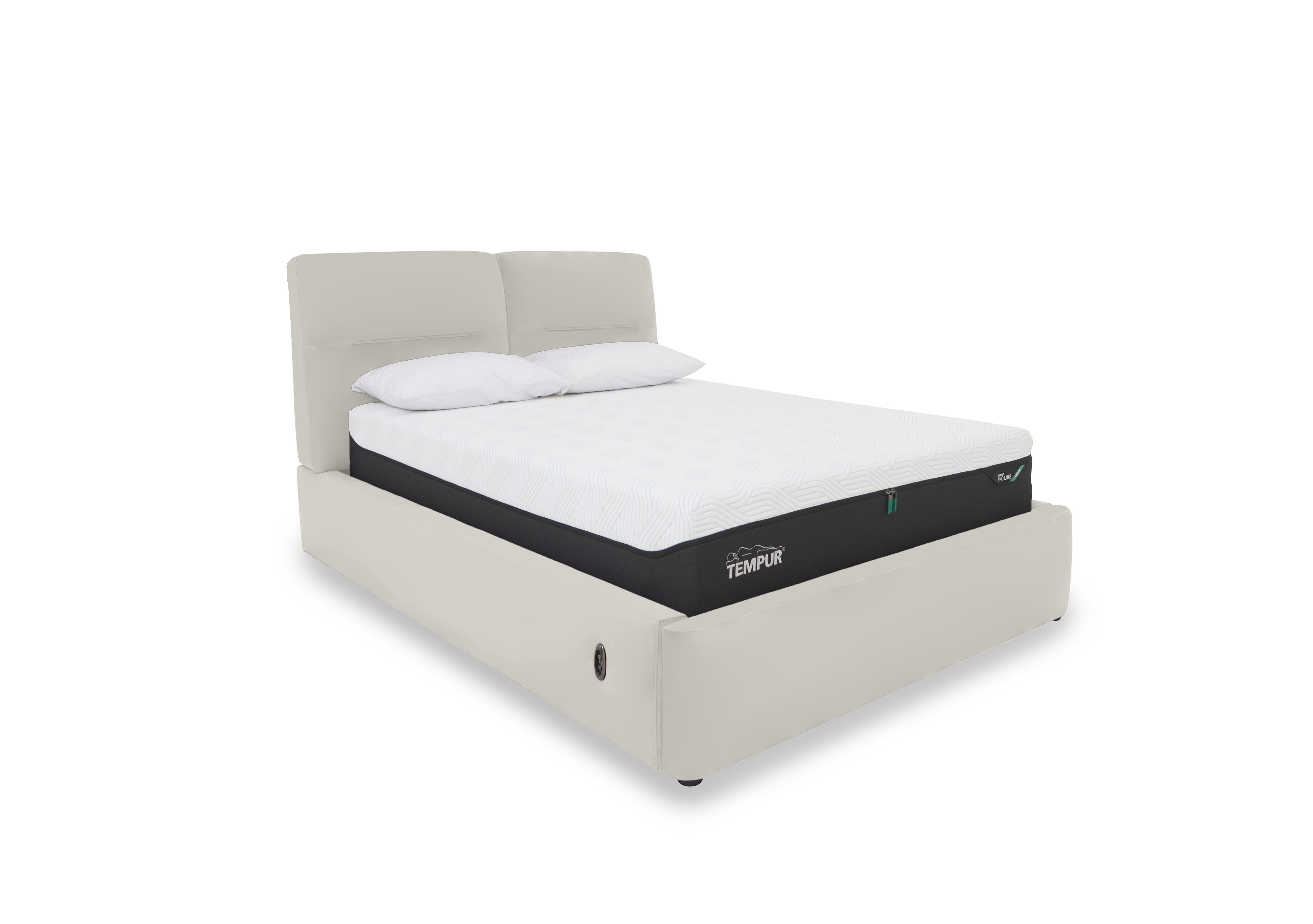 Stark Leather Electric Ottoman Bed Frame in Nw-521e Frost on Furniture Village