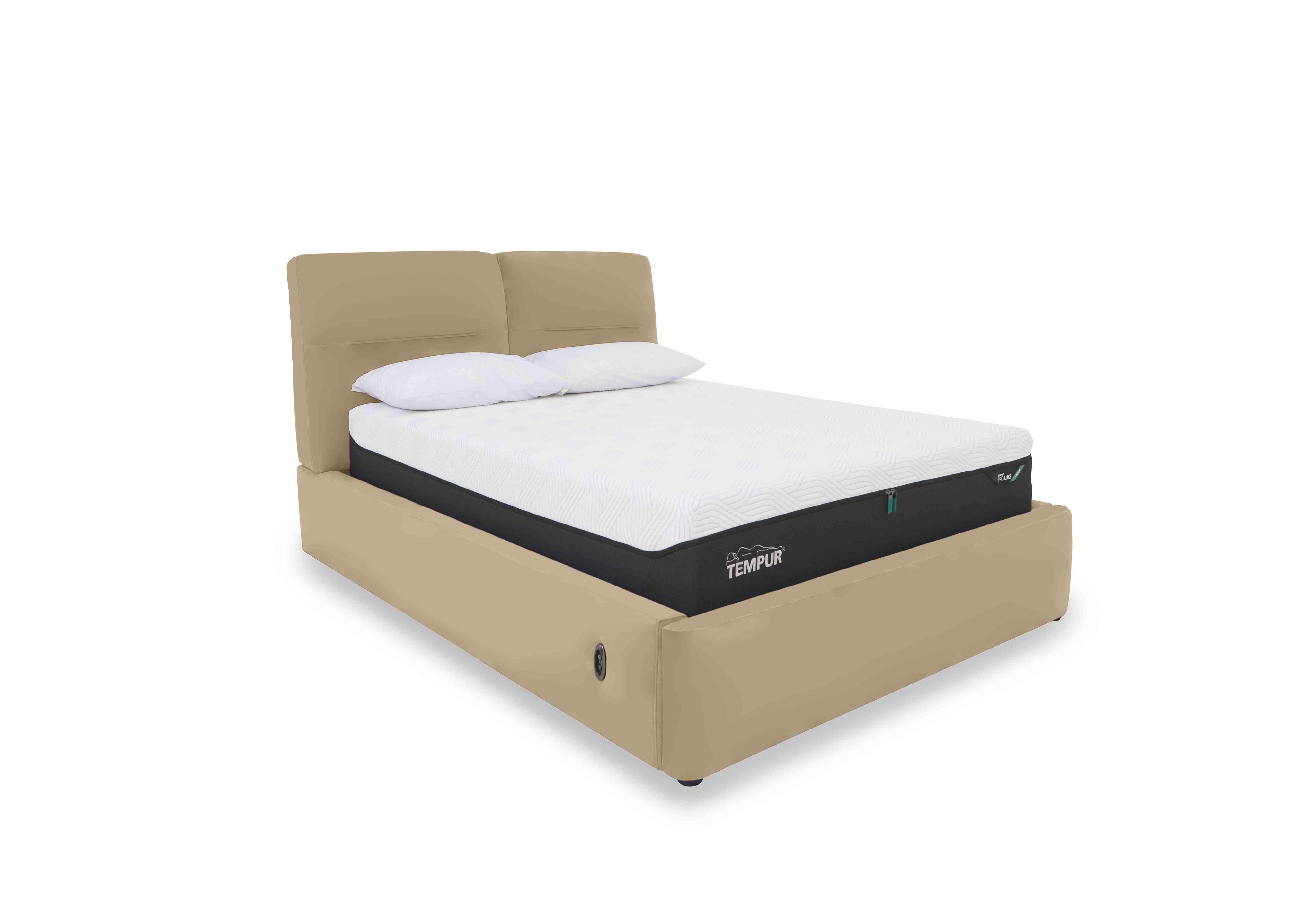 Stark Leather Electric Ottoman Bed Frame in Nw-8475 Nude on Furniture Village
