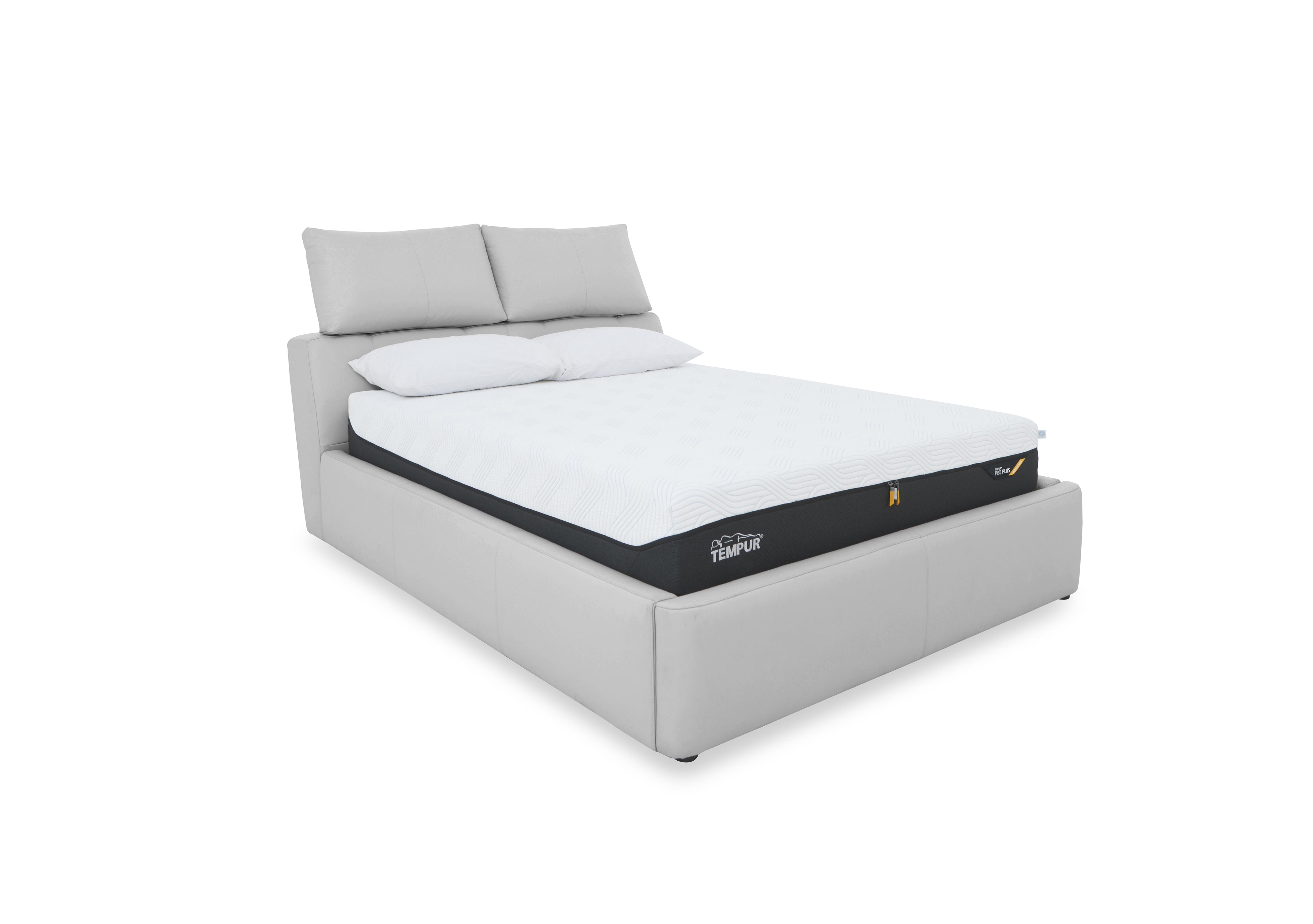 Tyrell Leather Manual Ottoman Bed Frame in Hw-251e Grey on Furniture Village