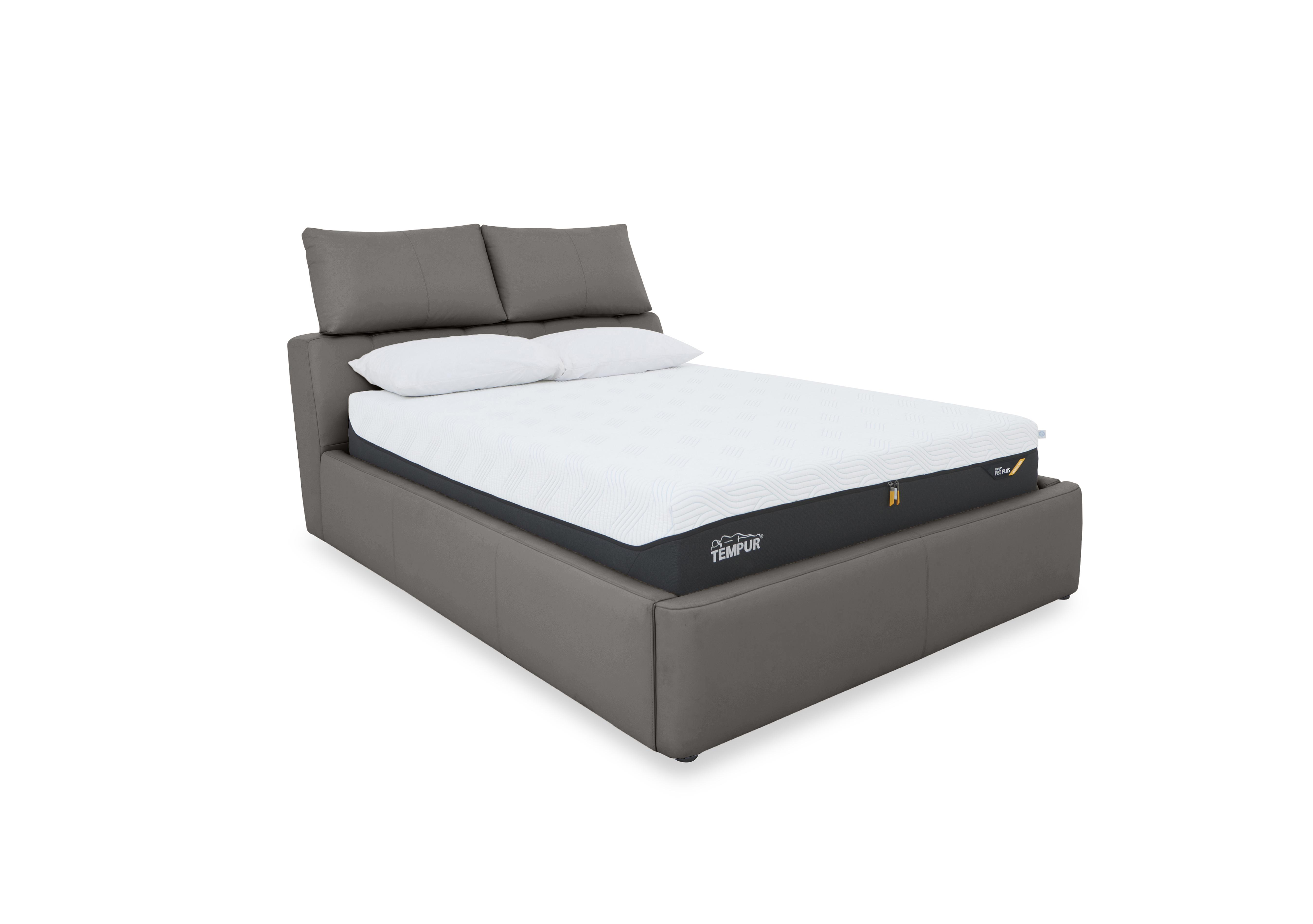 Tyrell Leather Manual Ottoman Bed Frame in Nc-042e Elephant on Furniture Village