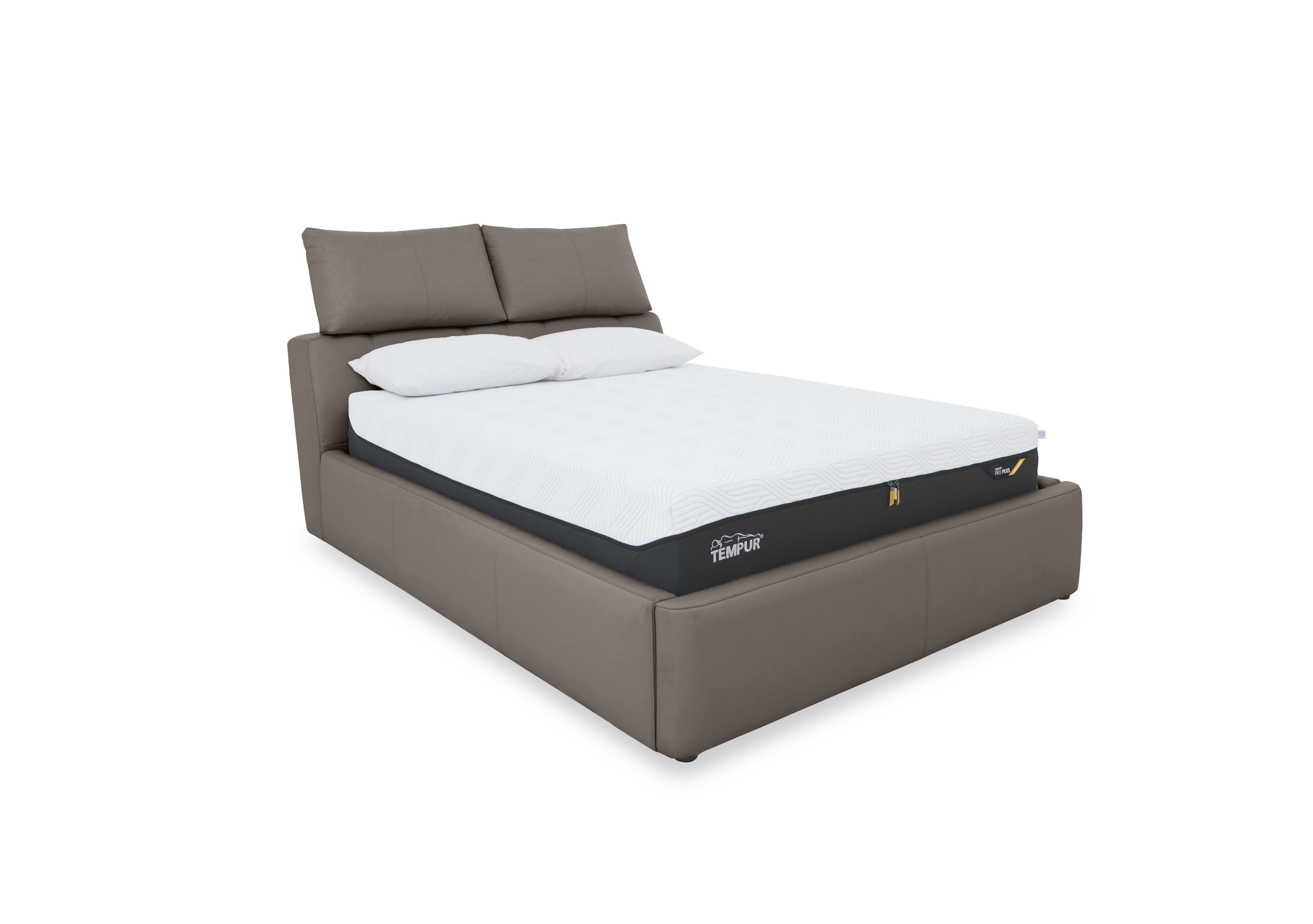 Tyrell Leather Manual Ottoman Bed Frame in Nw-042e Elephant on Furniture Village