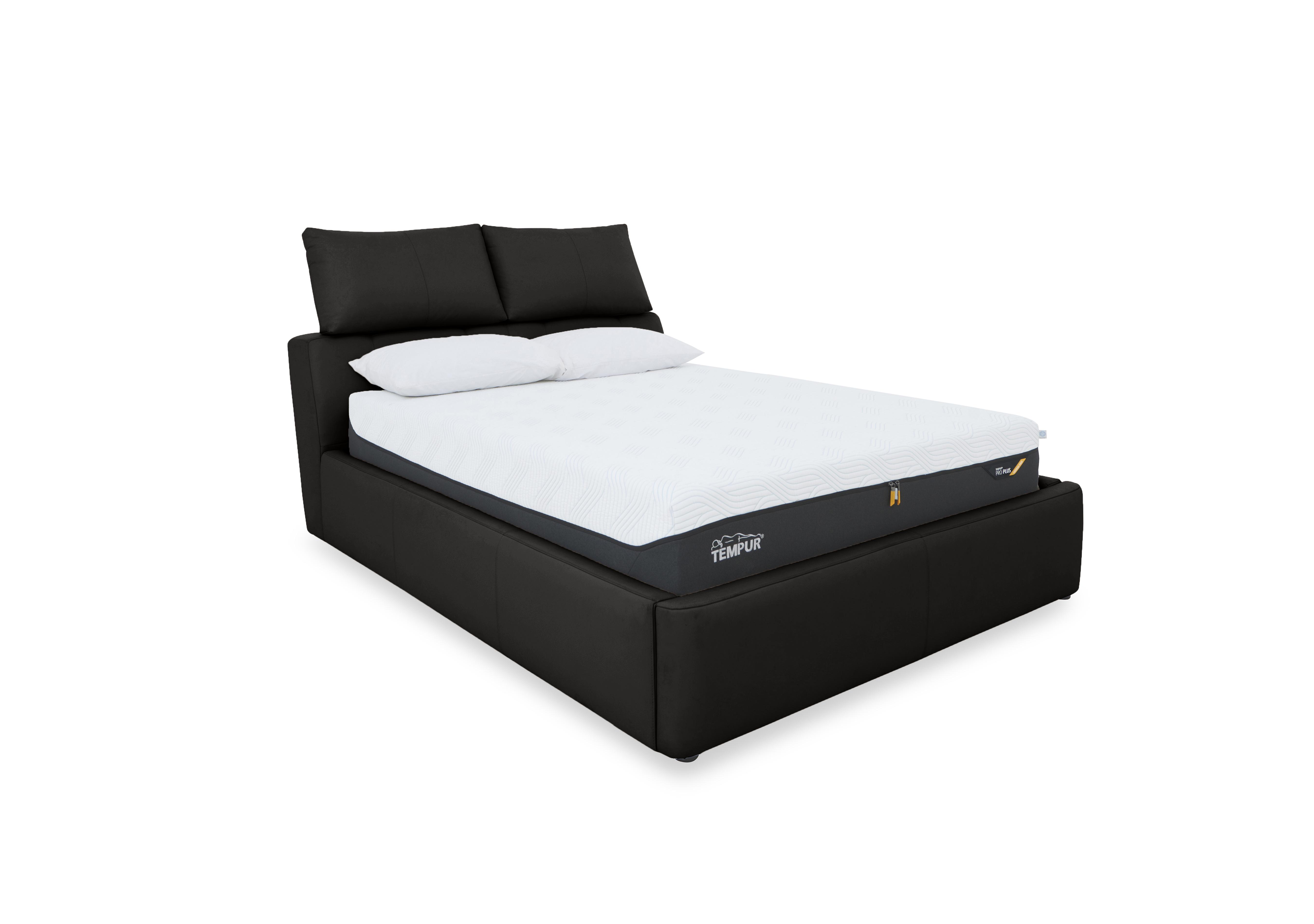 Tyrell Leather Manual Ottoman Bed Frame in Nw-517e Shale Grey on Furniture Village