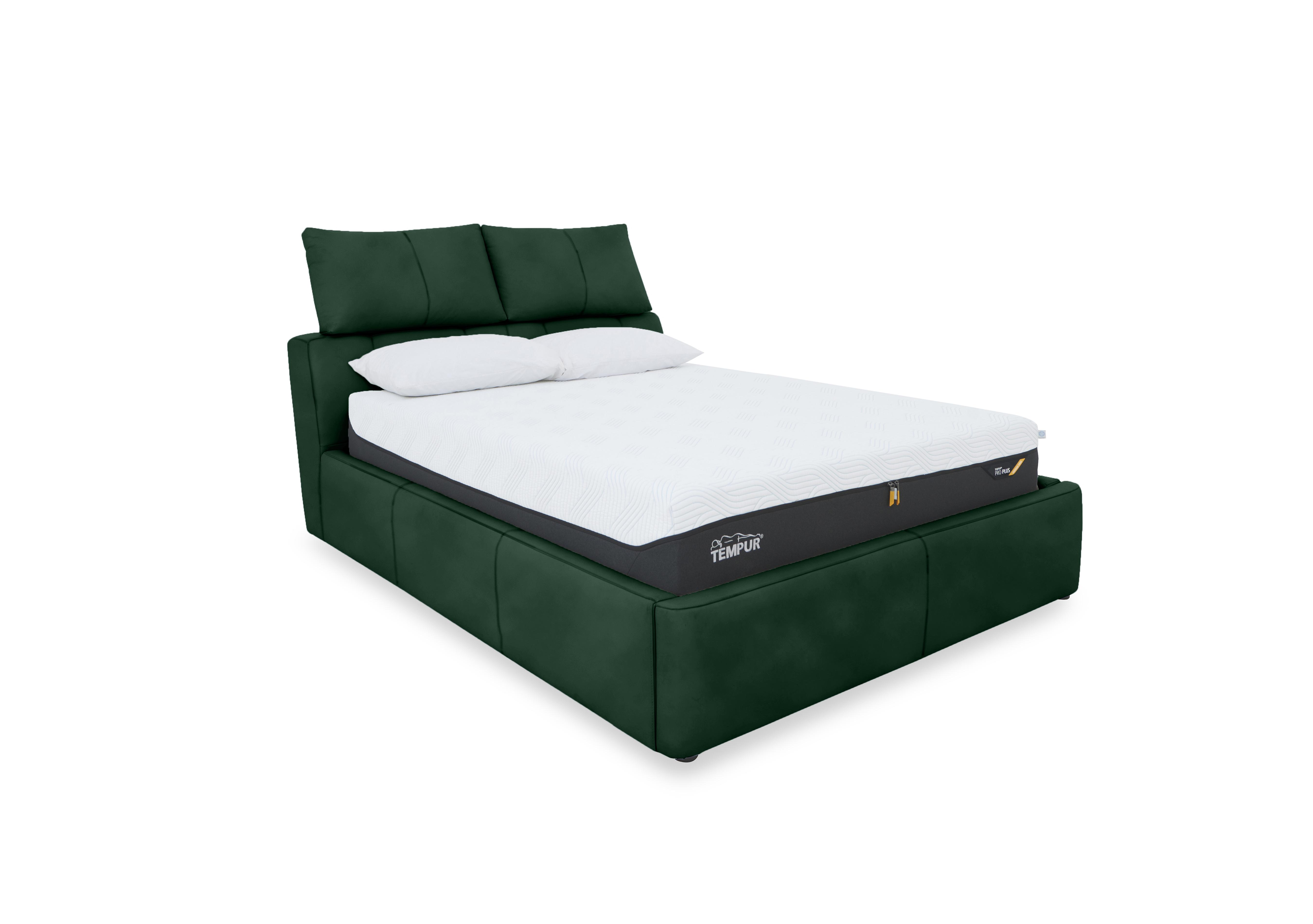 Tyrell Fabric Manual Ottoman Bed Frame in Fab-Meg-R37 Emerald Green on Furniture Village