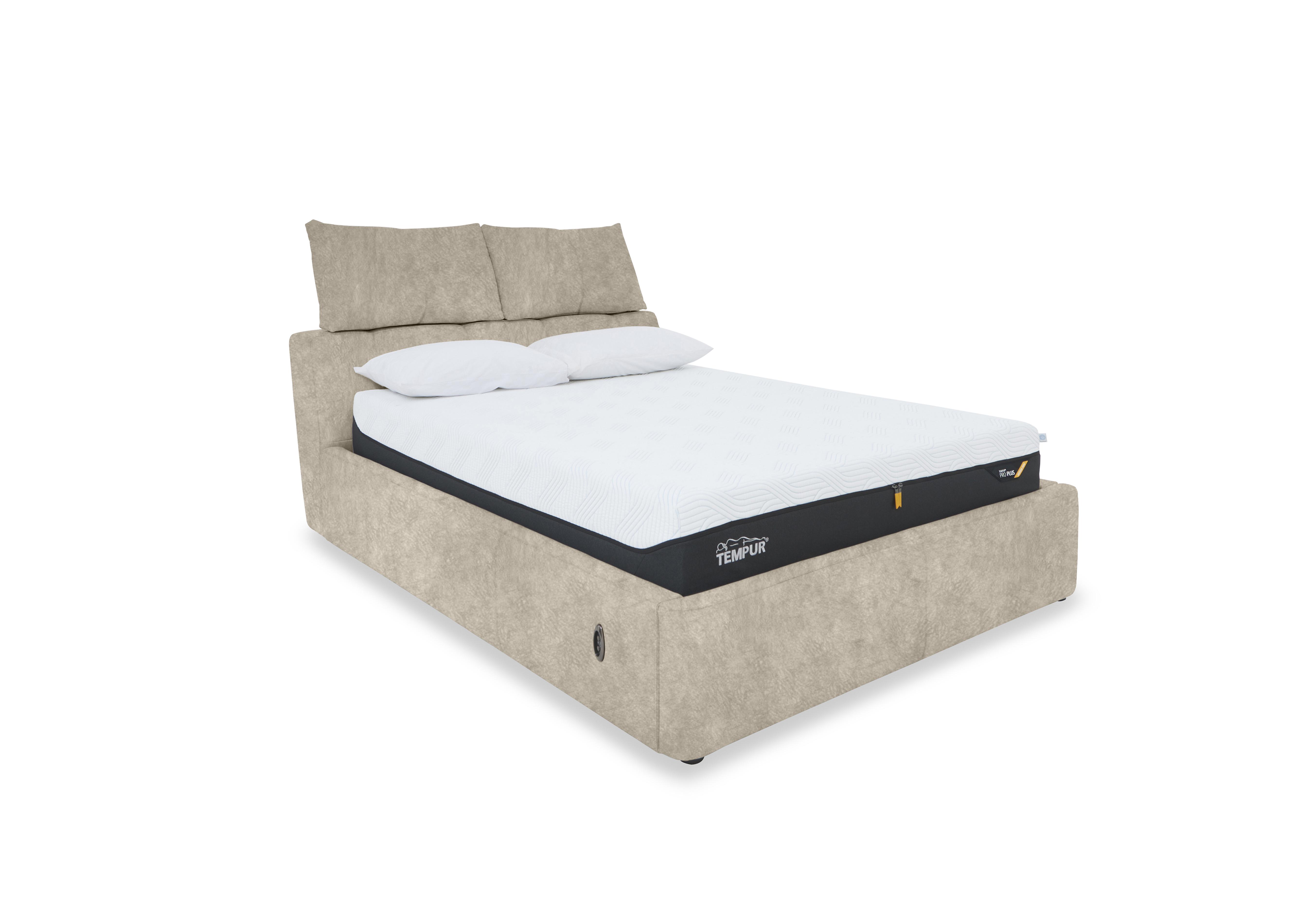 Tyrell Fabric Electric Ottoman Bed Frame in Bfa-Bnn-R26 Cream on Furniture Village