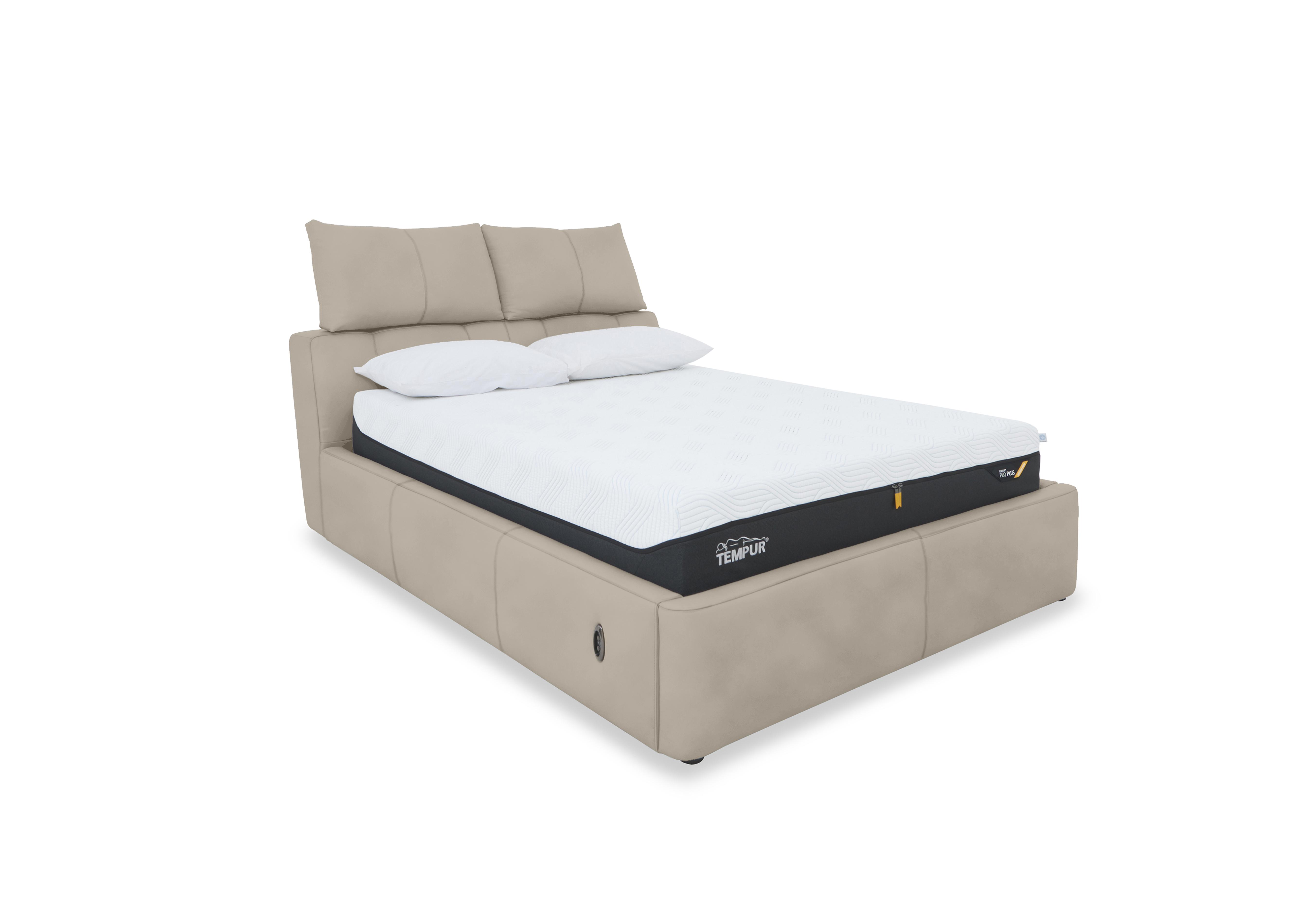 Tyrell Fabric Electric Ottoman Bed Frame in Fab-Meg-R32 Light Khaki on Furniture Village