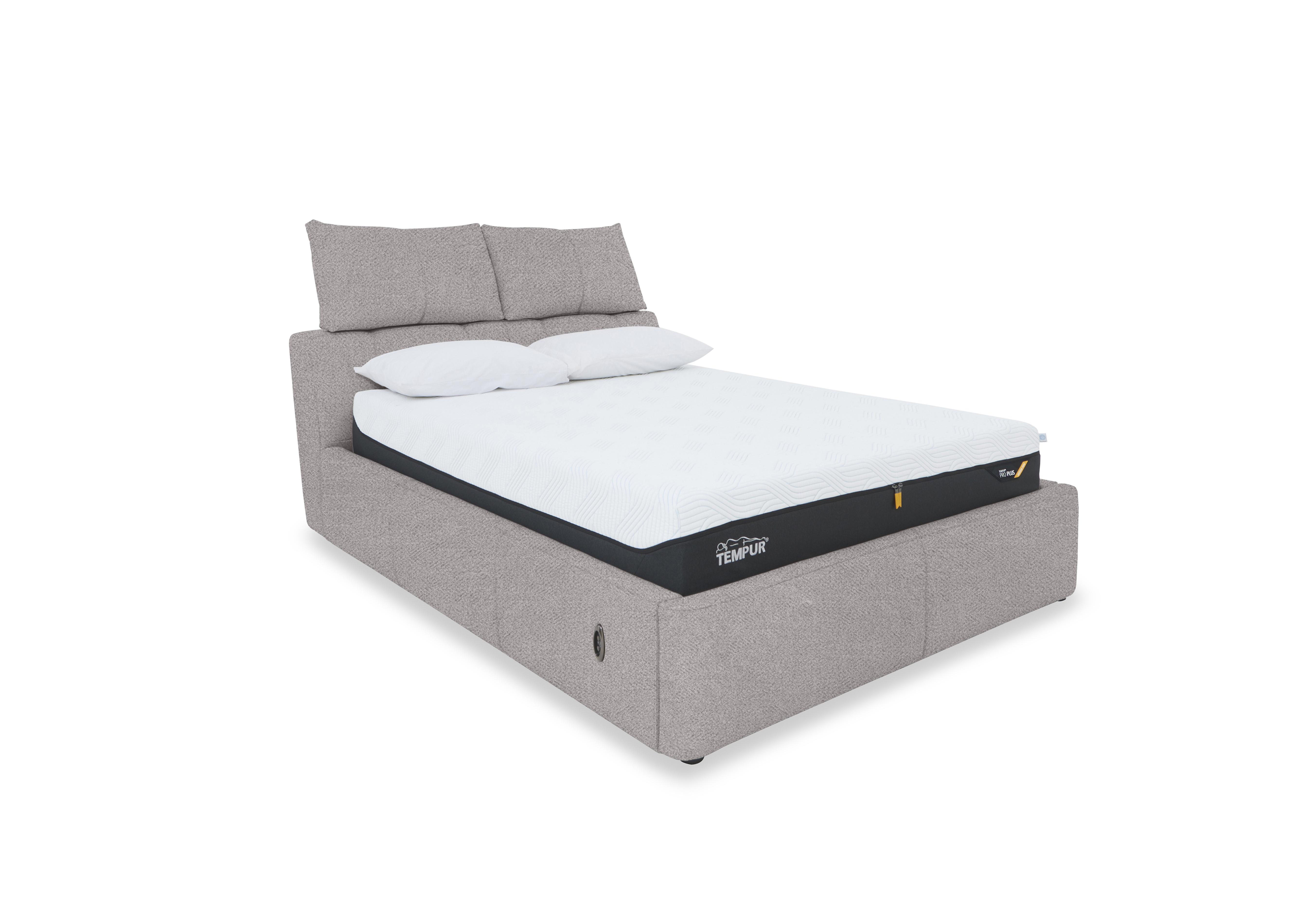 Tyrell Fabric Electric Ottoman Bed Frame in Fab-Meo-R27 Pewter on Furniture Village