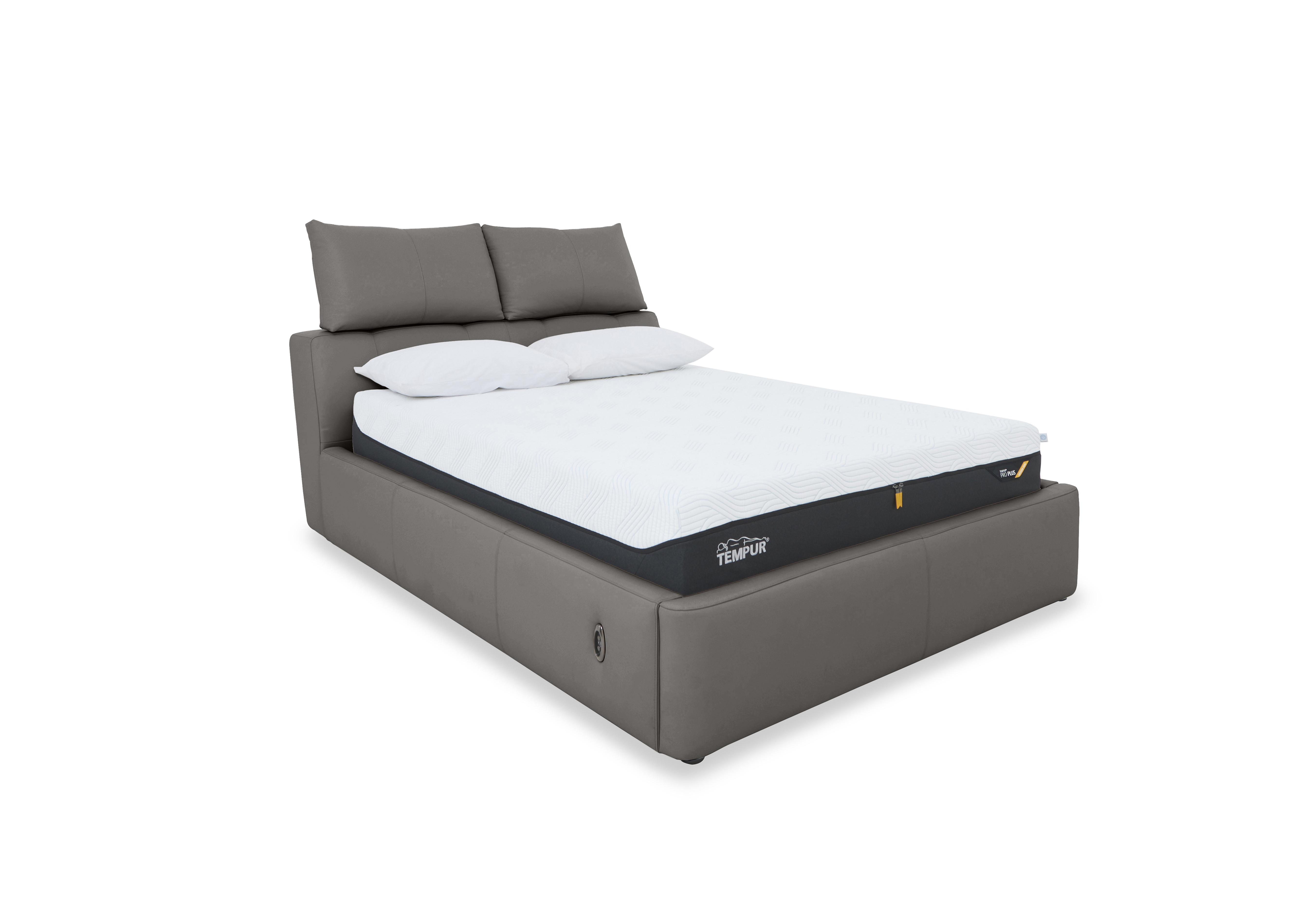 Tyrell Leather Electric Ottoman Bed Frame in Bv-042e Elephant on Furniture Village
