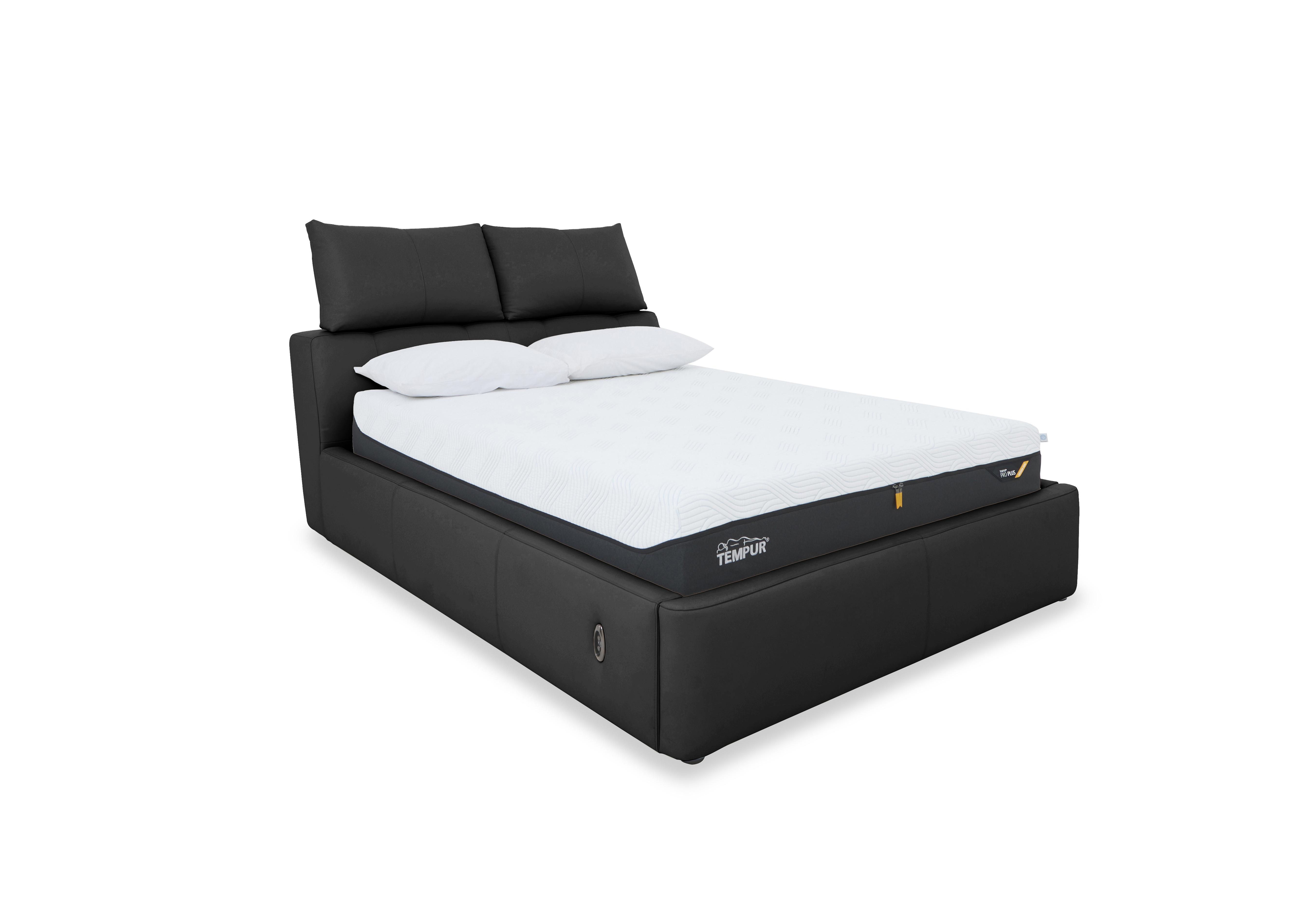 Tyrell Leather Electric Ottoman Bed Frame in Bv-3500 Classic Black on Furniture Village