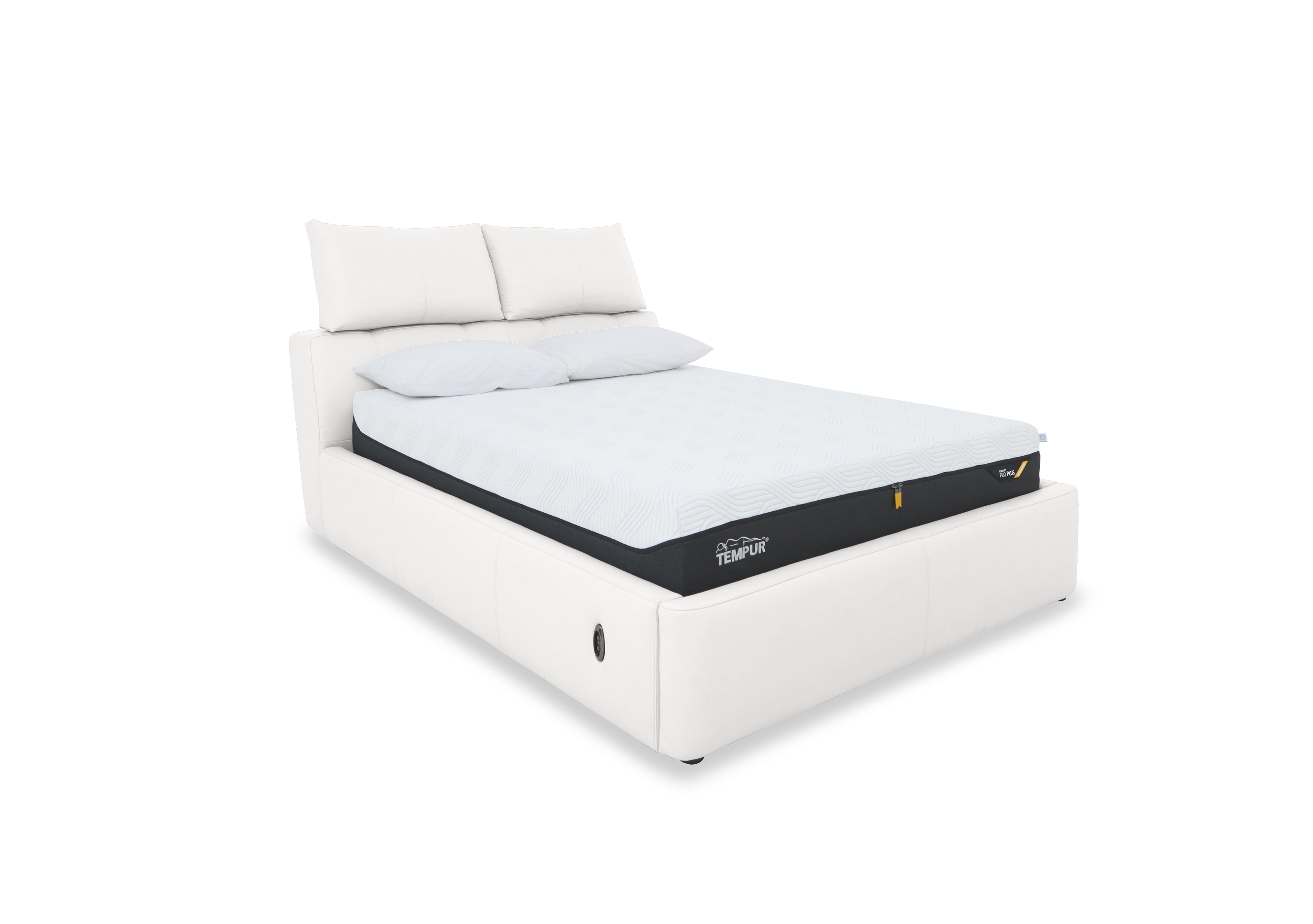 Tyrell Leather Electric Ottoman Bed Frame in Nc-744d Star White on Furniture Village