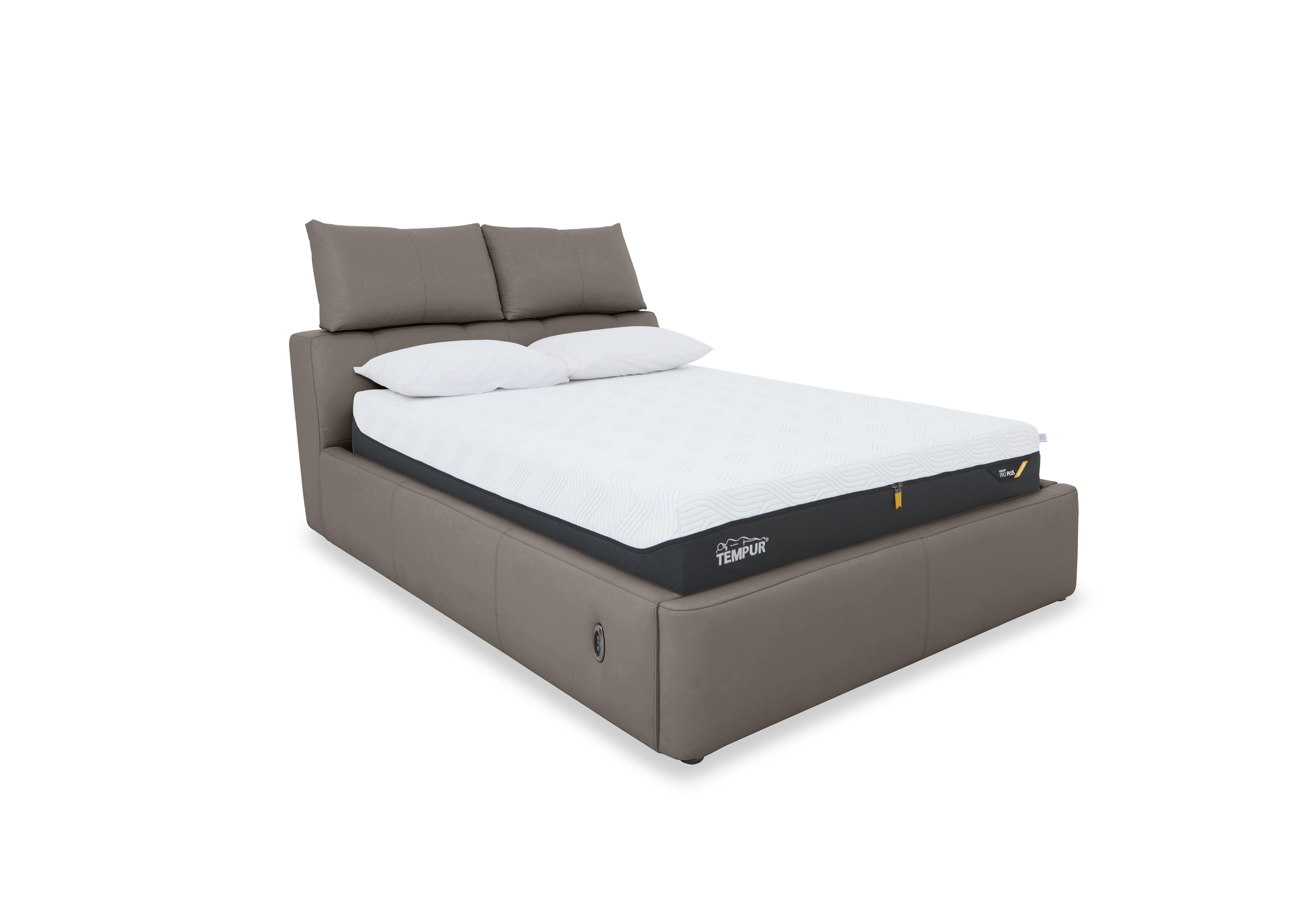Tyrell Leather Electric Ottoman Bed Frame in Nw-042e Elephant on Furniture Village