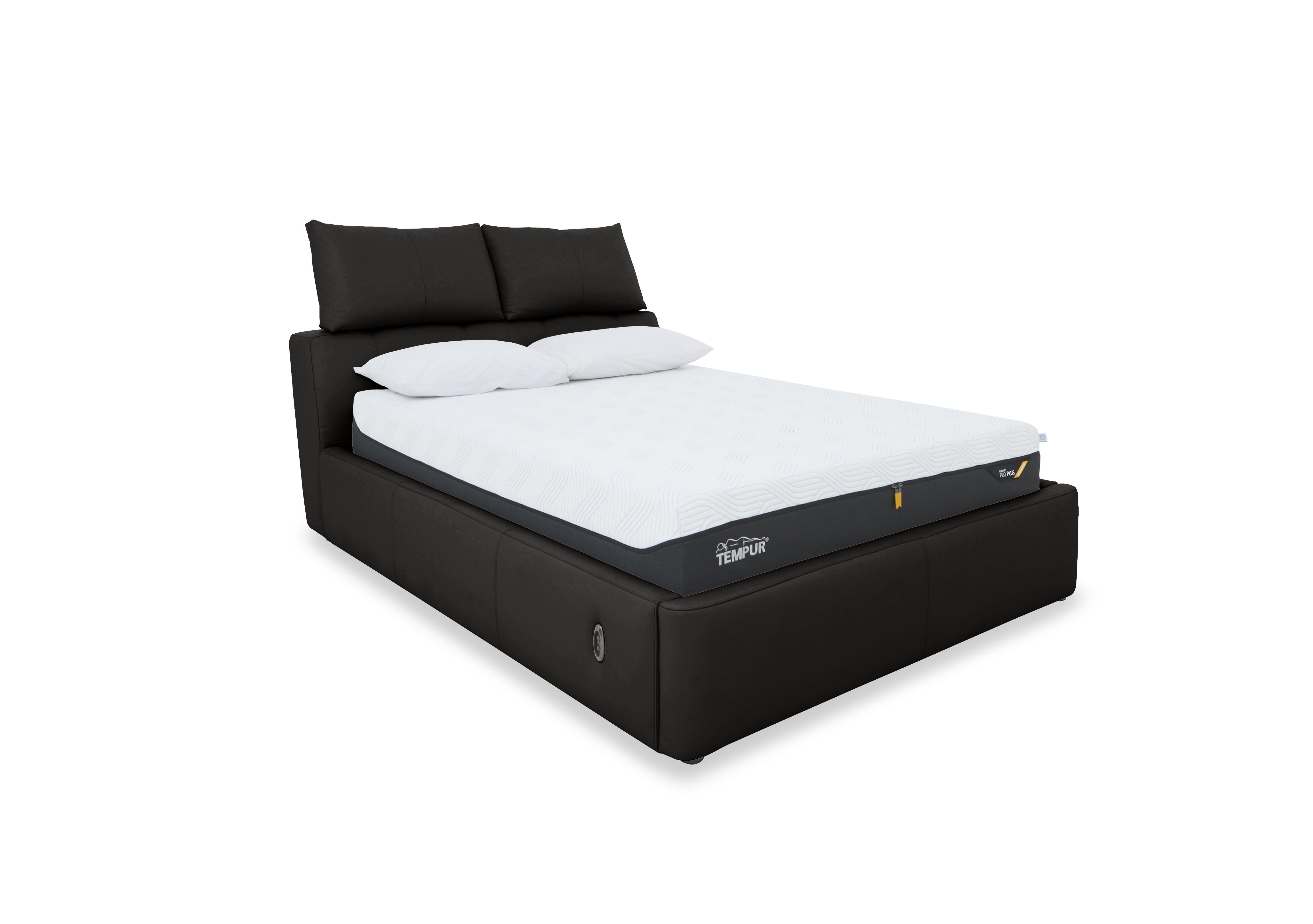 Tyrell Leather Electric Ottoman Bed Frame in Nw-517e Shale Grey on Furniture Village