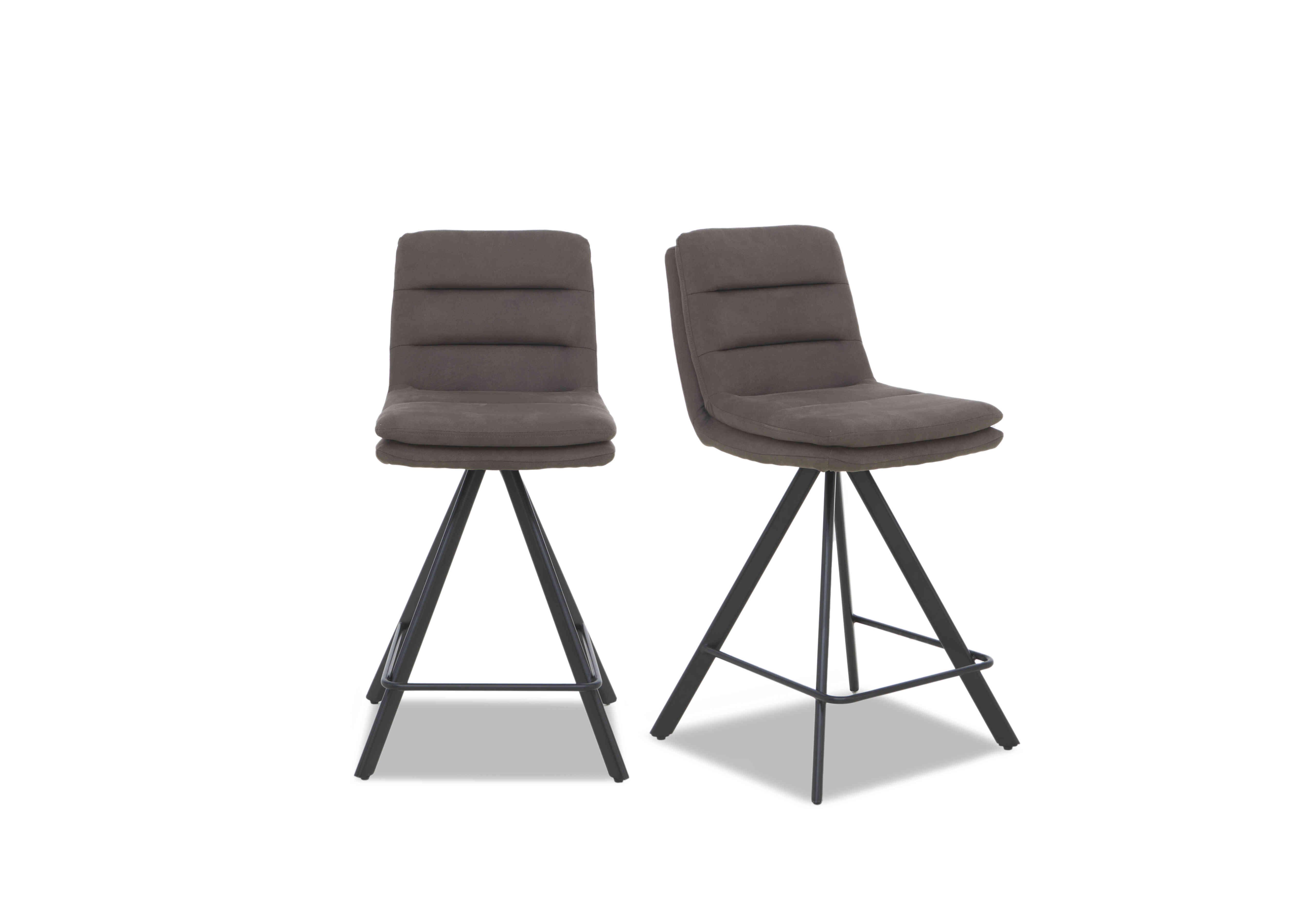 Njord Pair of Bar Stools in Anthracite on Furniture Village