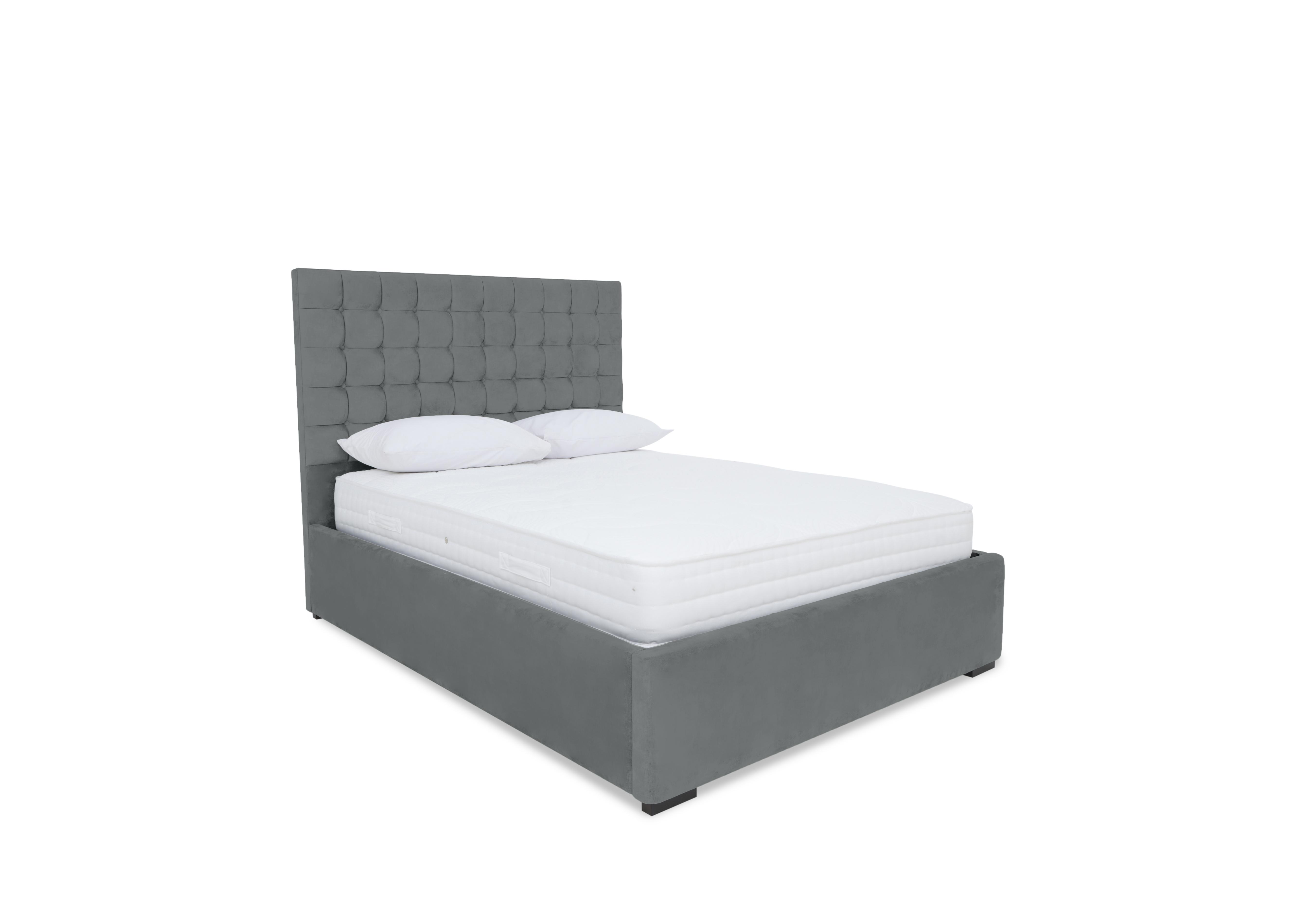 Dice Electric Ottoman Bed Frame in Plush Arctic Grey on Furniture Village