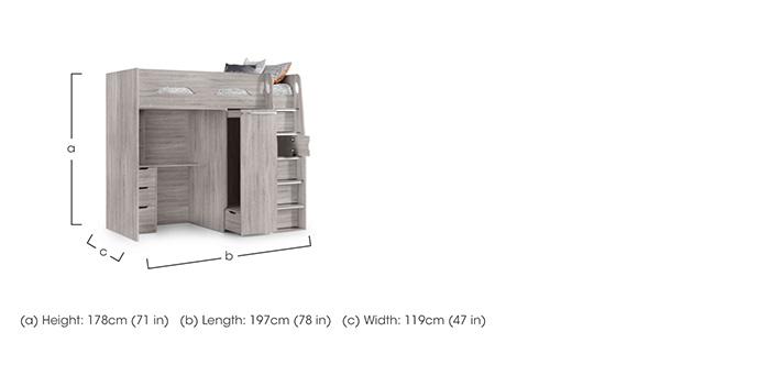 Bjorn High Sleeper with Desk and Storage in  on Furniture Village