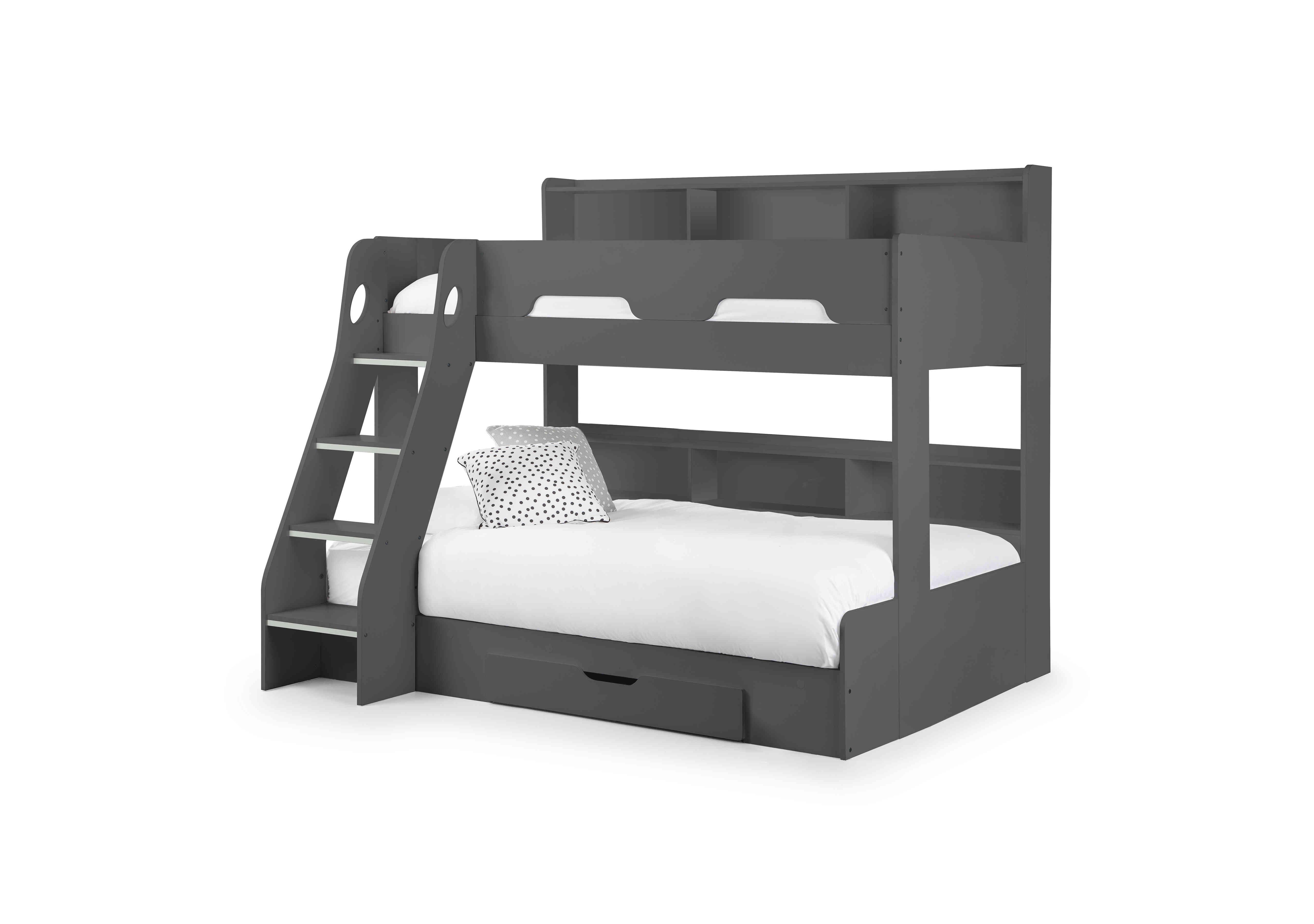 Bjorn Triple Bunk Bed with Storage in Anthracite on Furniture Village