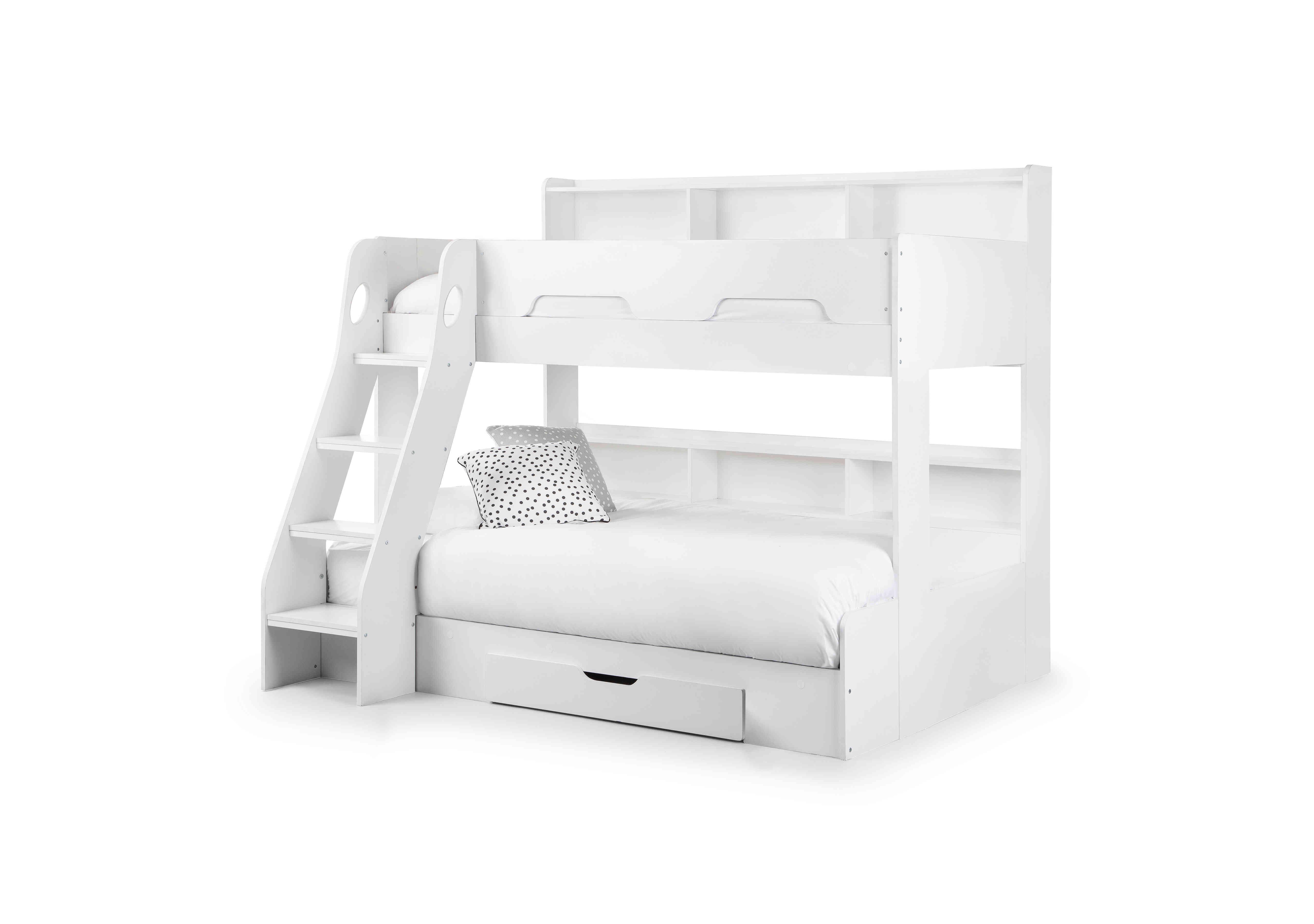 Bjorn Triple Bunk Bed with Storage in Pure White on Furniture Village