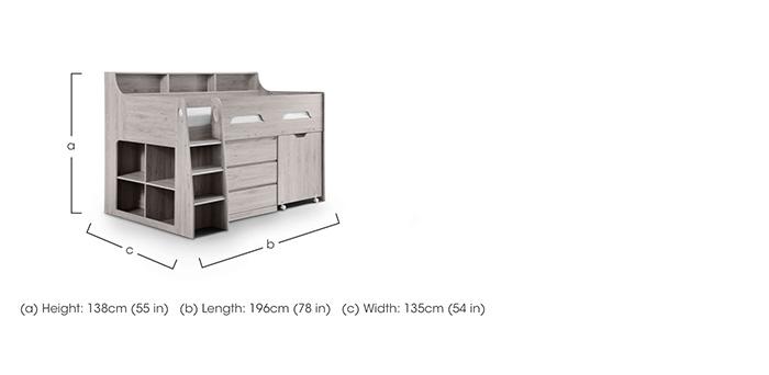 bjorn dressing table grey Mid Sleeper with Desk and Storage Bella Bridesmaids Exclusive