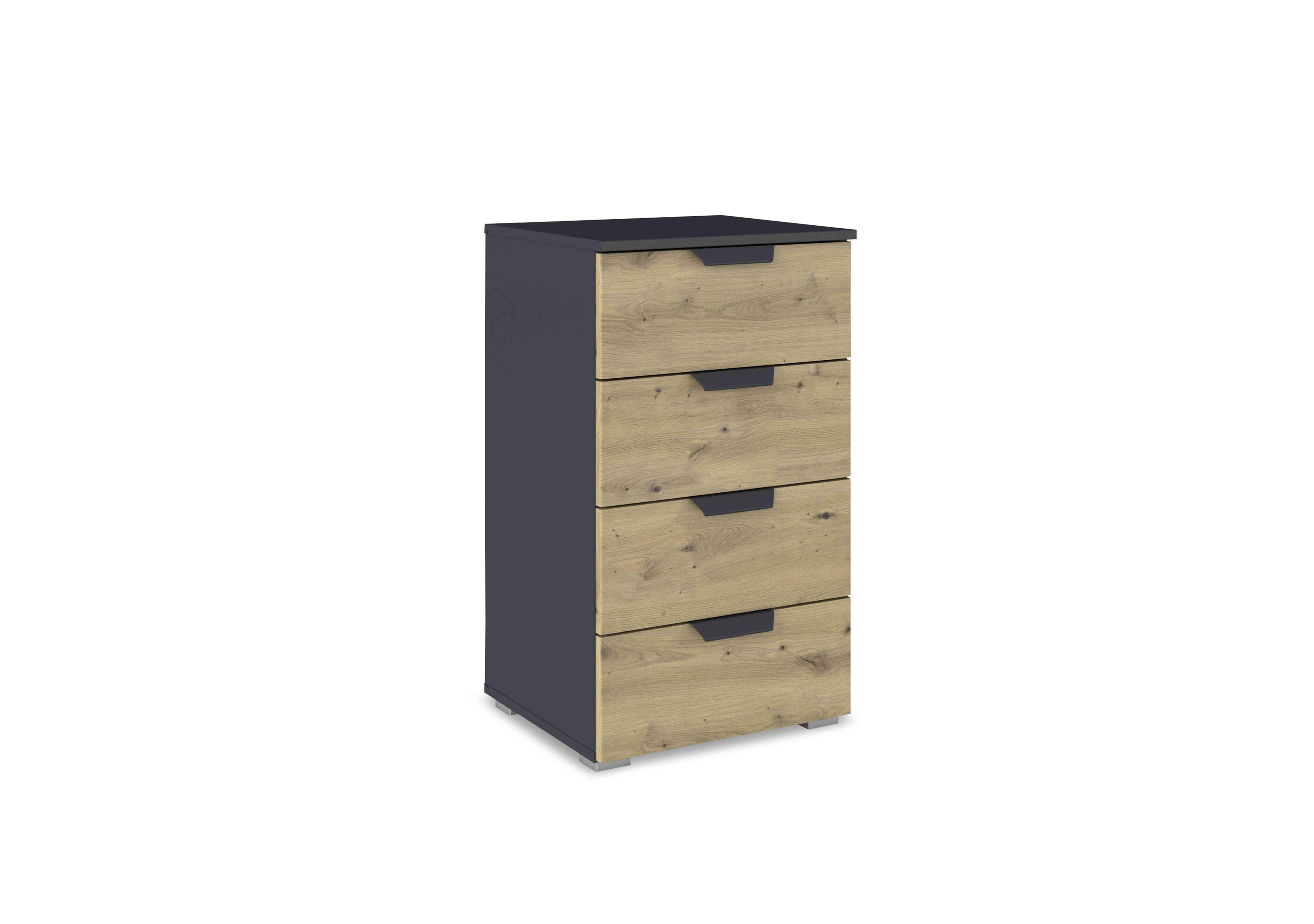 Leon 4 Drawer Chest of Drawers in Ad67w Ar Oak Drs-Grey Carcase on Furniture Village