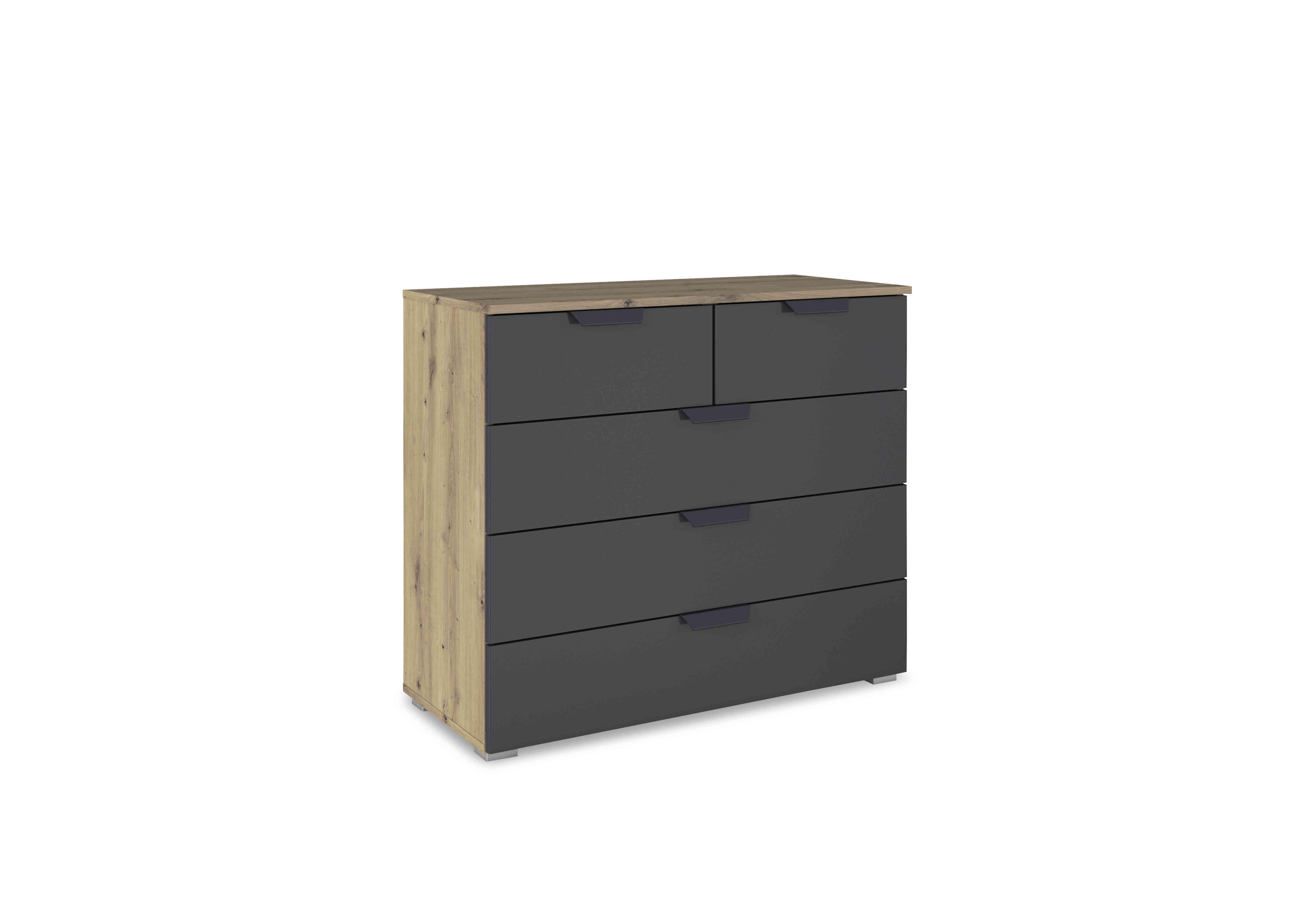 Leon 2+3 Drawer Chest of Drawers in Ad60w Grey Drs-Art Oak Carcase on Furniture Village