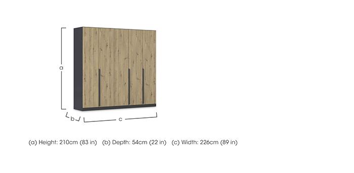 Leon 226cm 5 Door Hinged Decor Wardrobe in  on Furniture Village