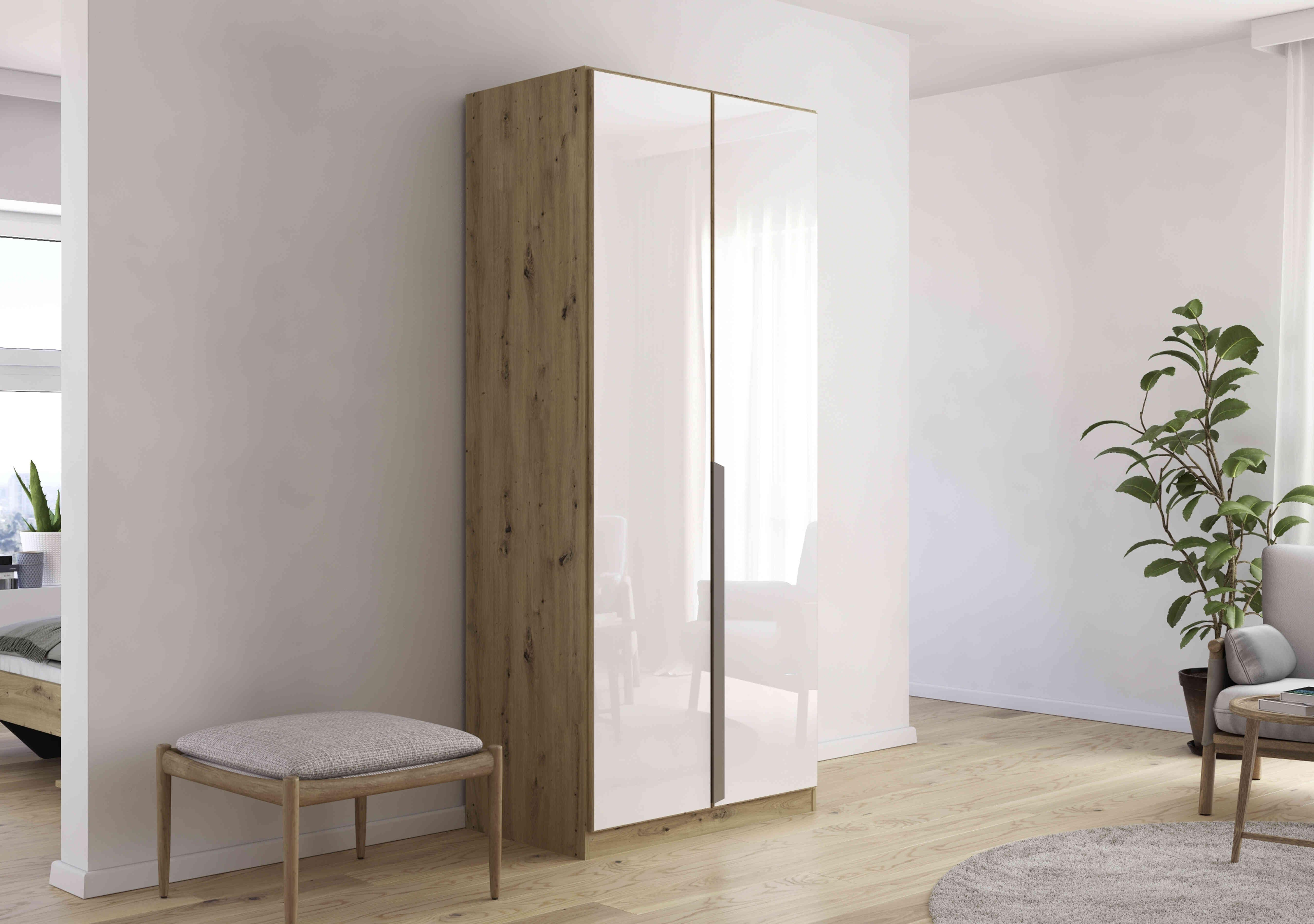 Freja 91cm 2 Door Hinged Glass Wardrobe in  on Furniture Village