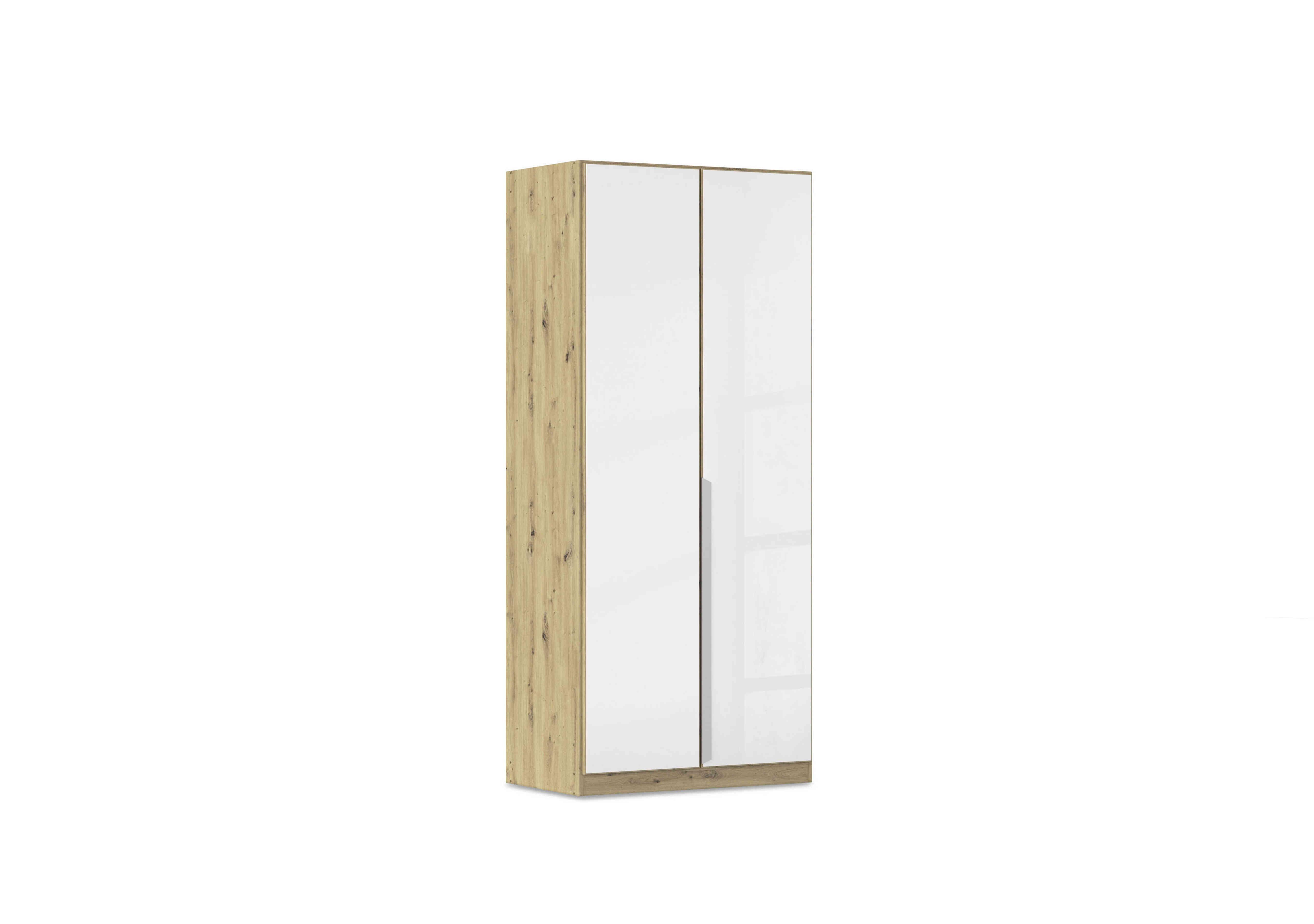 Freja 91cm 2 Door Hinged Glass Wardrobe in Ag733 White Glass on Furniture Village