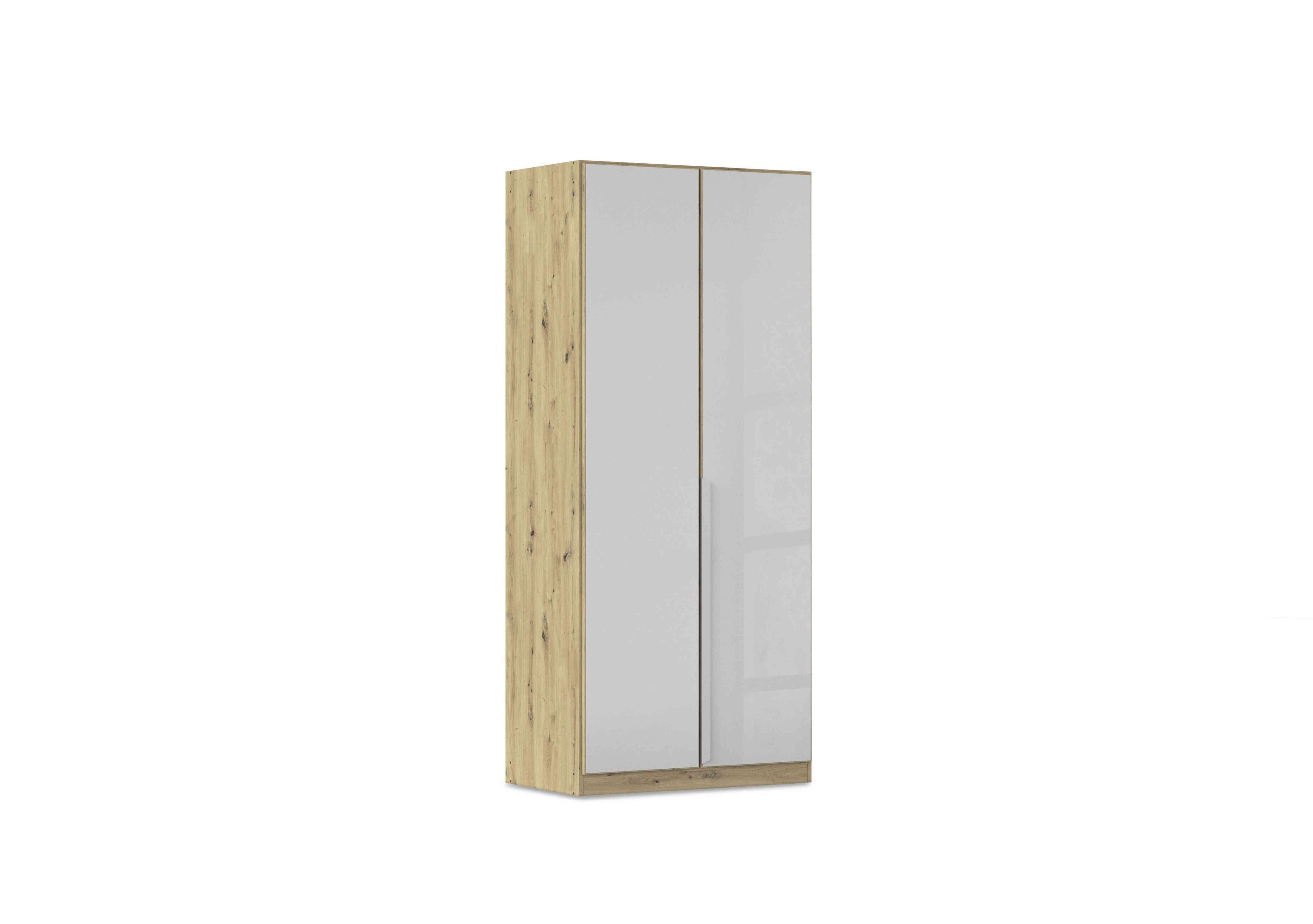 Freja 91cm 2 Door Hinged Glass Wardrobe in Ag735 Silk Grey Glass on Furniture Village