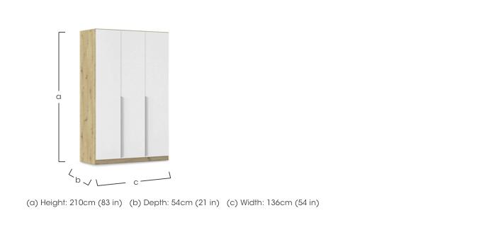 Freja 136cm 3 Door Hinged Decor Wardrobe in  on Furniture Village