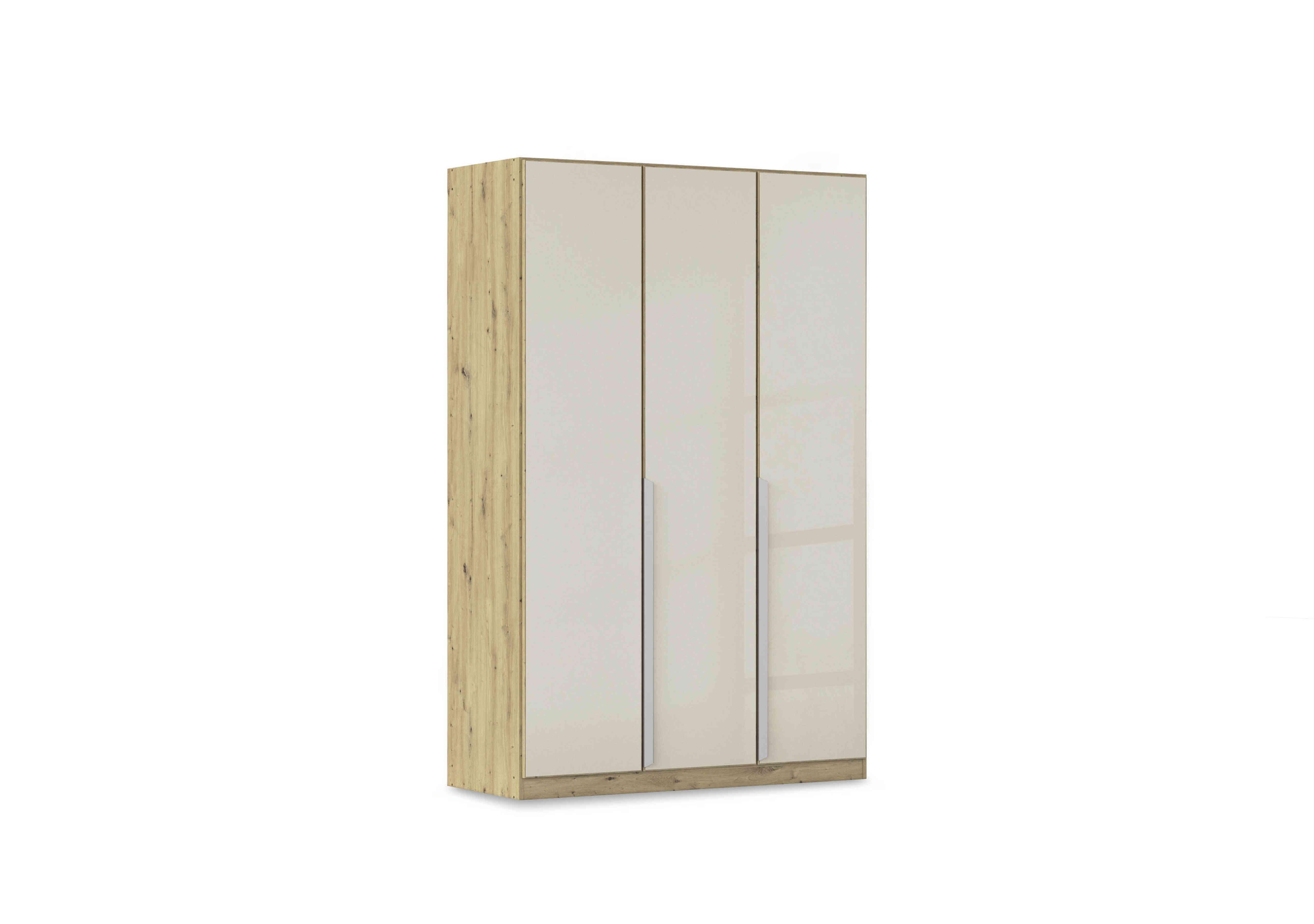 Freja 136cm 3 Door Hinged Glass Wardrobe in Ag732 Champagne Glass on Furniture Village