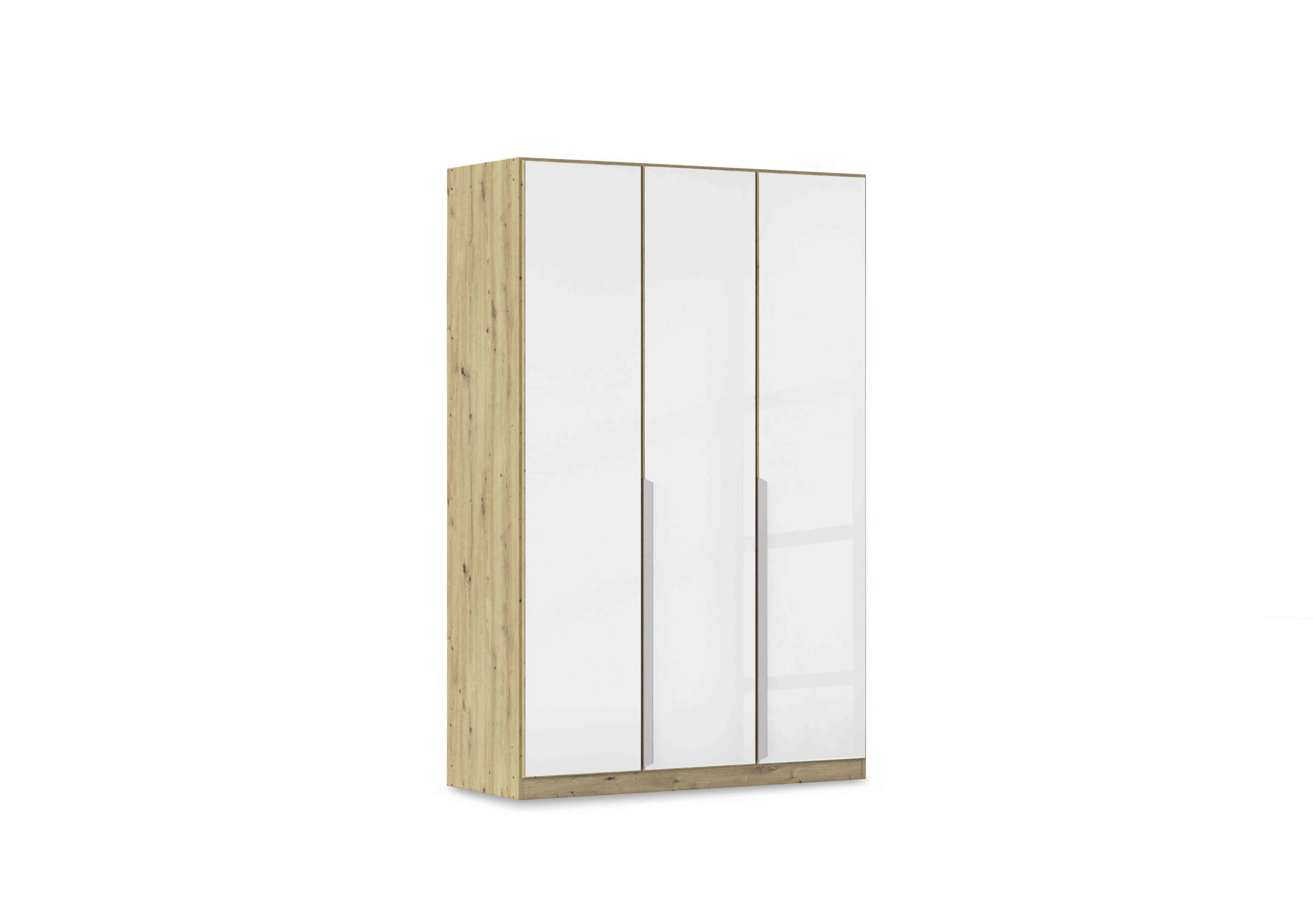 Freja 136cm 3 Door Hinged Glass Wardrobe in Ag733 White Glass on Furniture Village