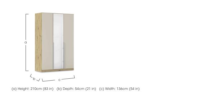 Freja 136cm 3 Door Hinged Decor Wardrobe With Mirror Door in  on Furniture Village