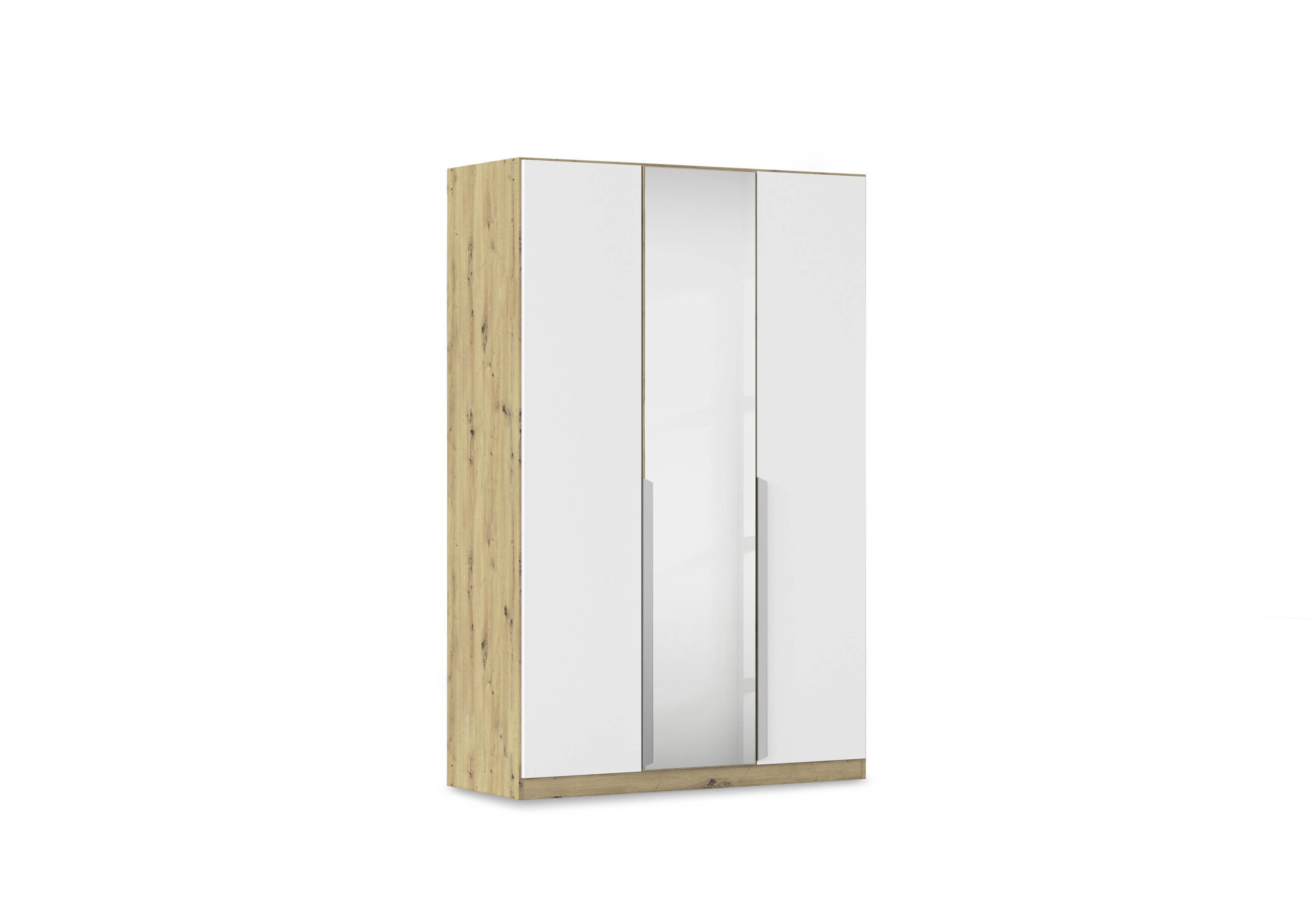 Freja 136cm 3 Door Hinged Decor Wardrobe With Mirror Door in Ag742 Alpine White on Furniture Village