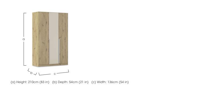 Freja 136cm 3 Door Hinged Two Toned Wardrobe in  on Furniture Village