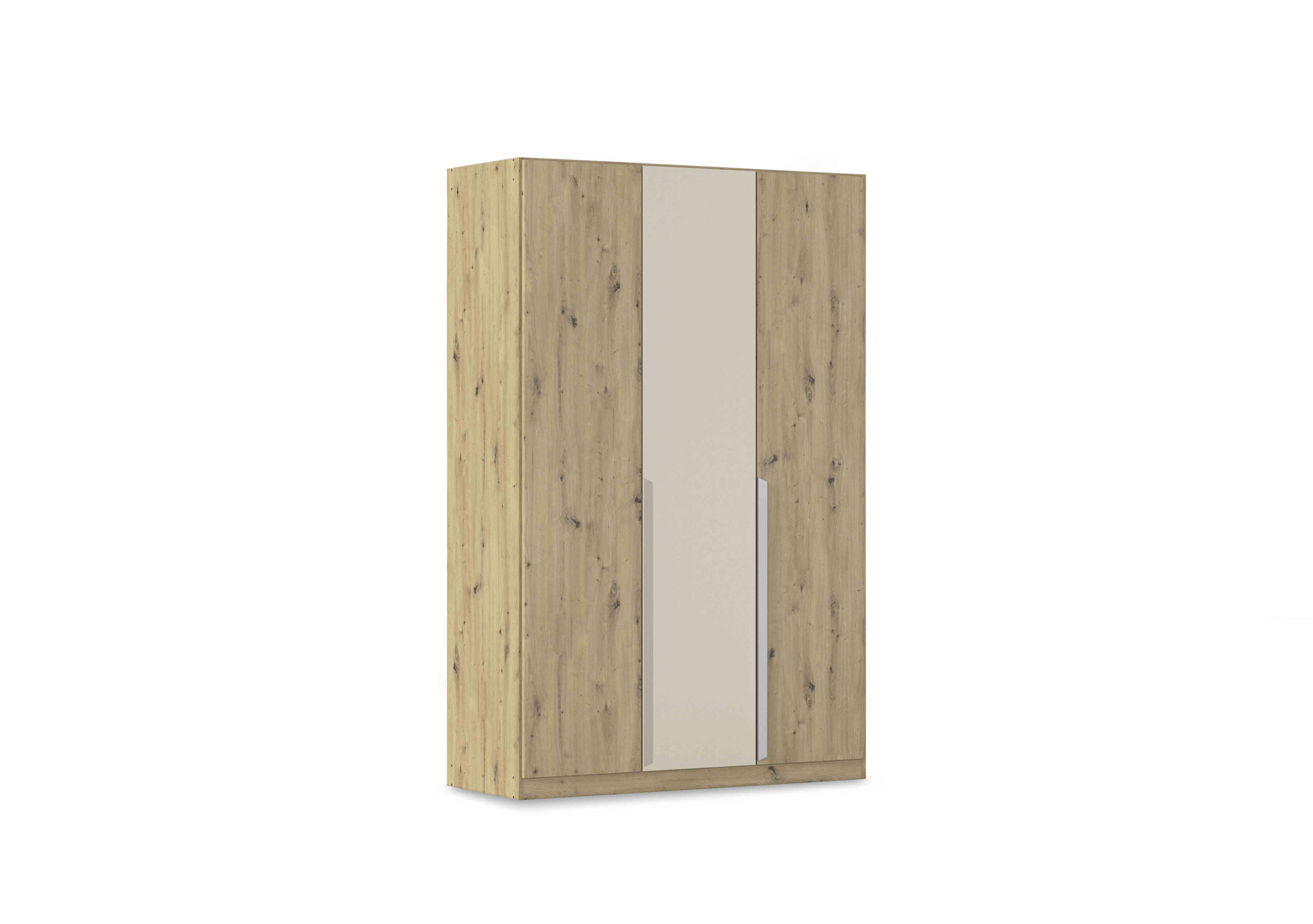 Freja 136cm 3 Door Hinged Two Toned Wardrobe in Ag738 Artisan Oak / Champagne on Furniture Village