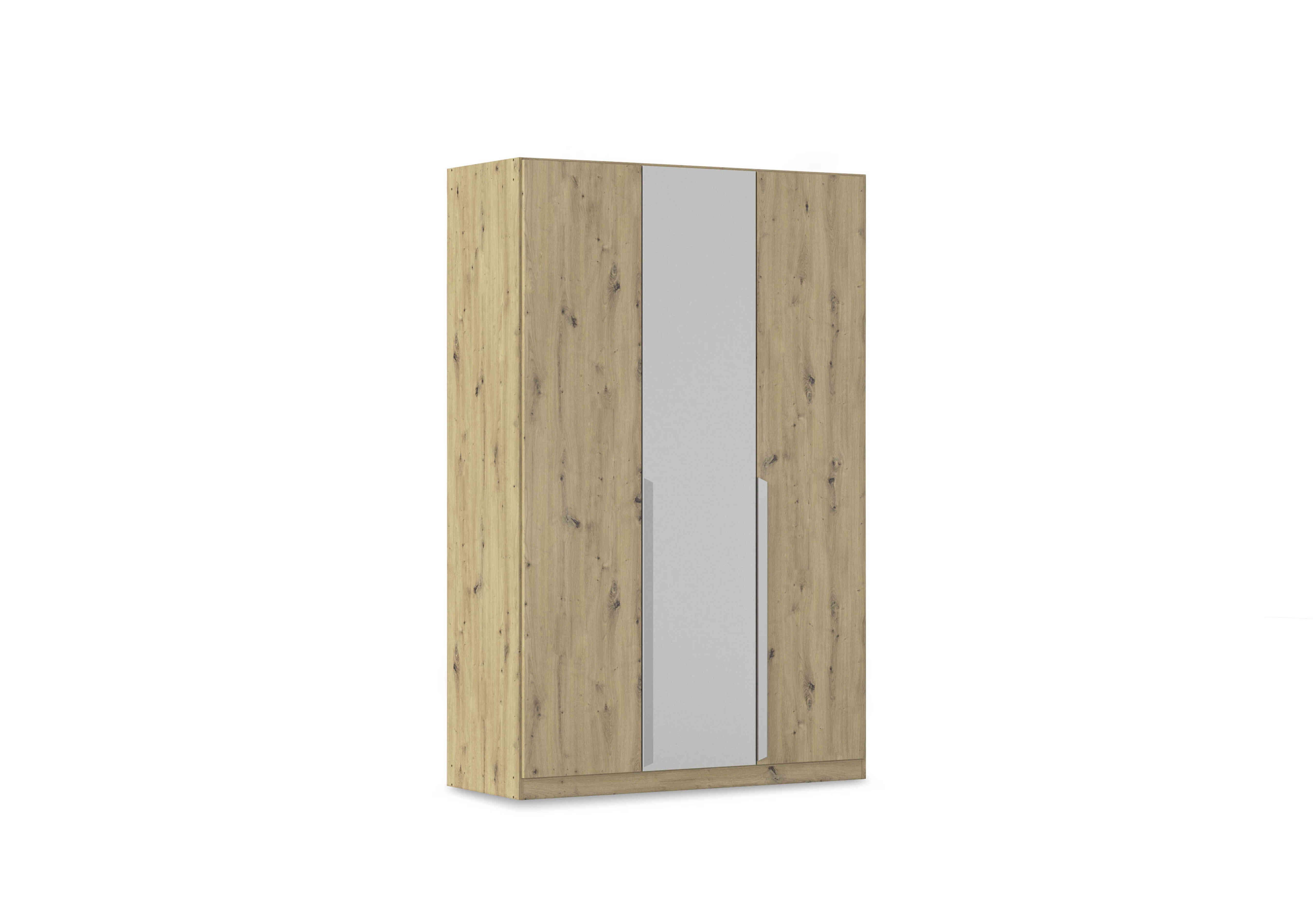 Freja 136cm 3 Door Hinged Two Toned Wardrobe in Ag745 Artisan Oak/ Silk Grey on Furniture Village