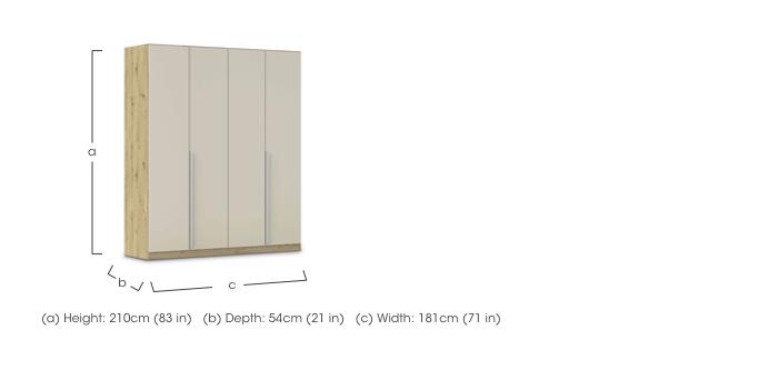 Freja 181cm 4 Door Hinged Decor Wardrobe in  on Furniture Village