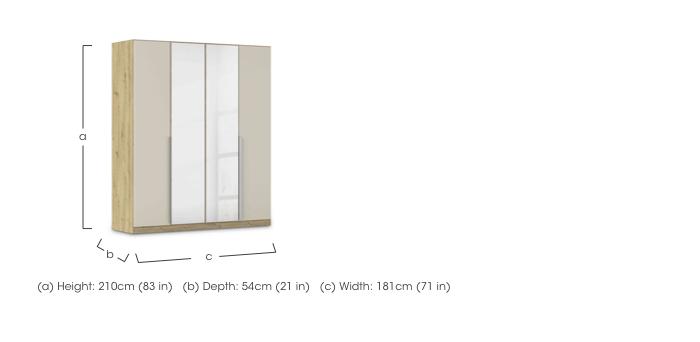 Freja 181cm 4 Door Hinged Decor Wardrobe With Mirror Doors in  on Furniture Village