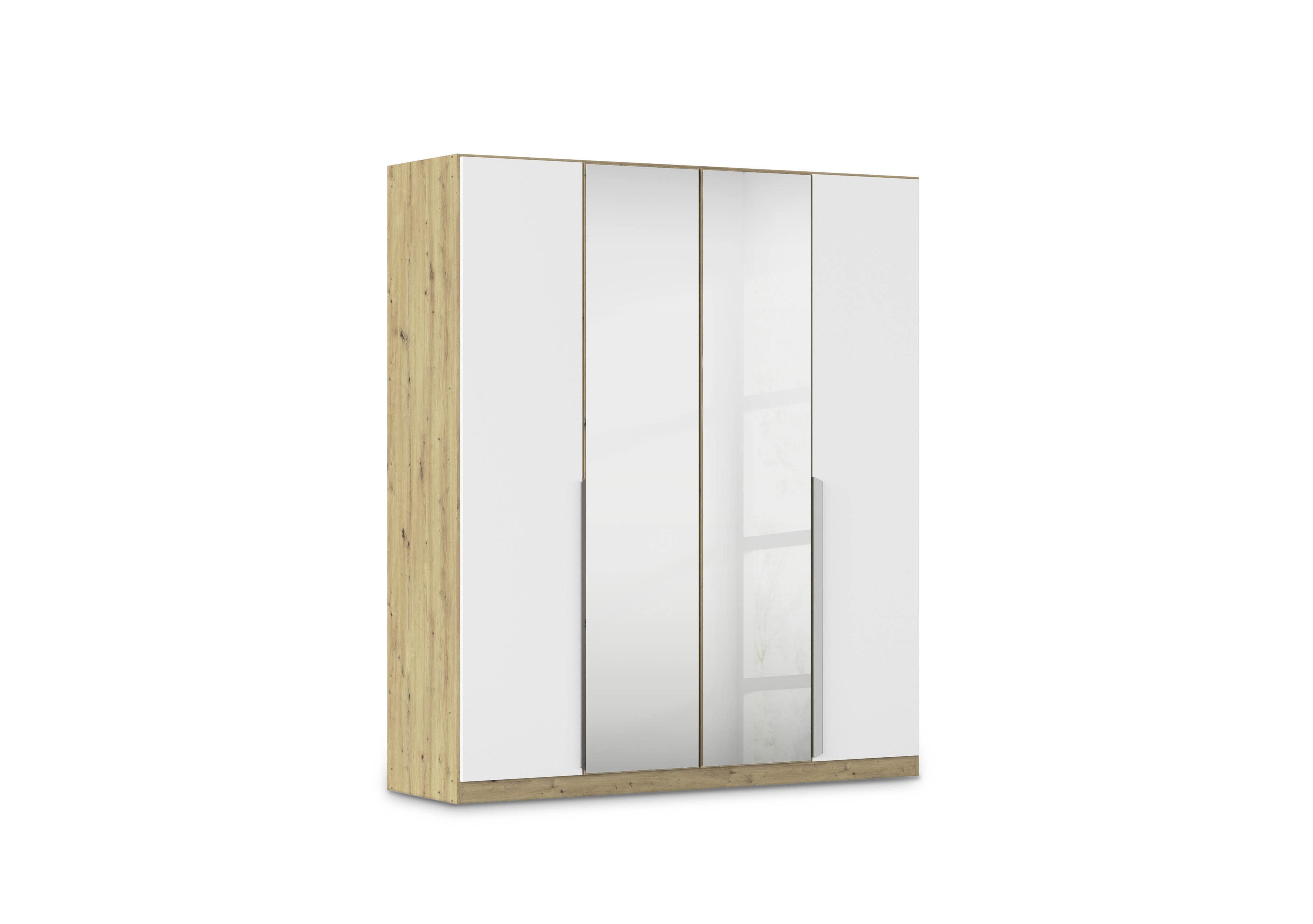 Freja 181cm 4 Door Hinged Decor Wardrobe With Mirror Doors in Ag742 Alpine White on Furniture Village