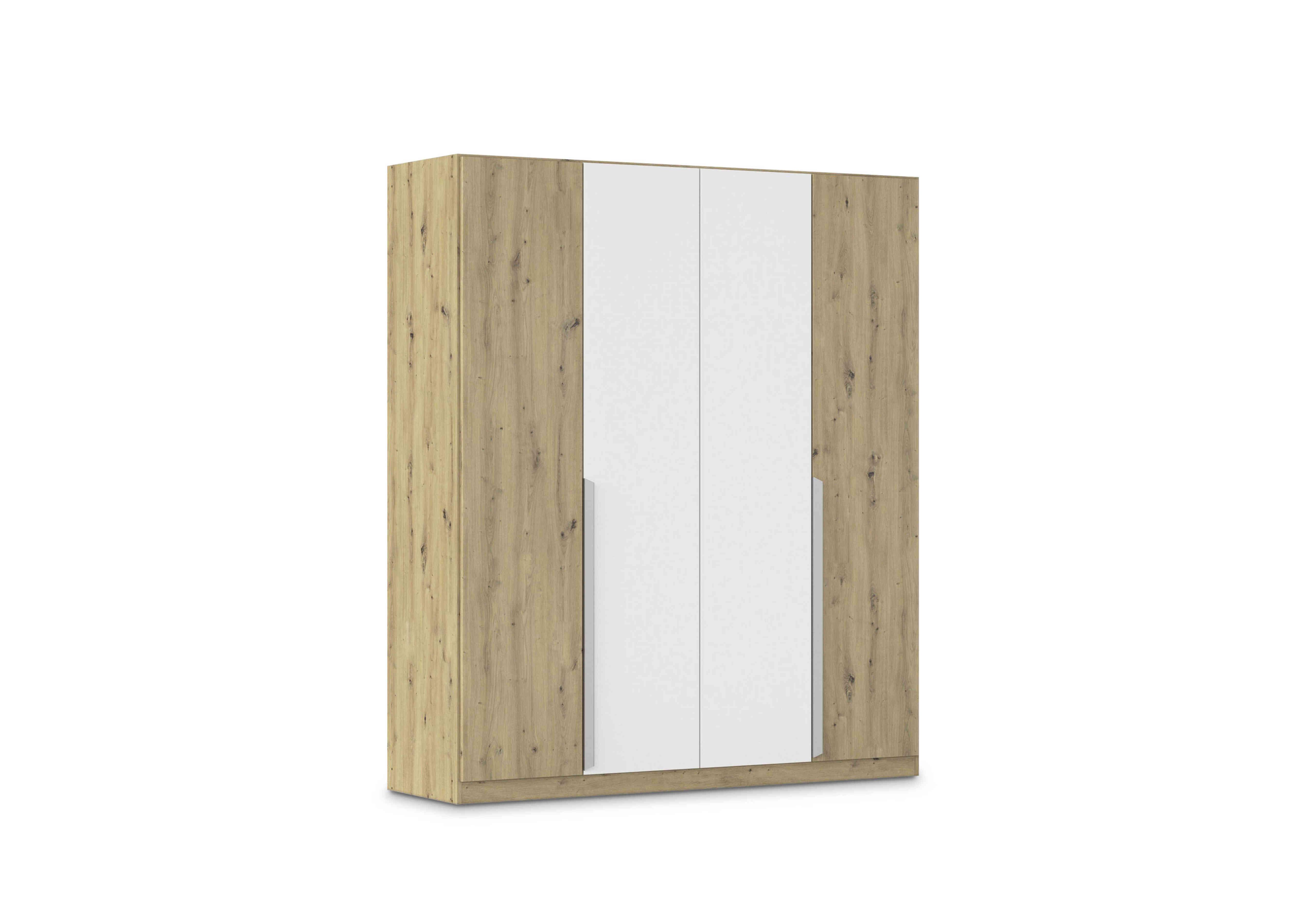 Freja 181cm 4 Door Hinged Two Toned Wardrobe in Ag743 Artisan Oak/Alpine White on Furniture Village