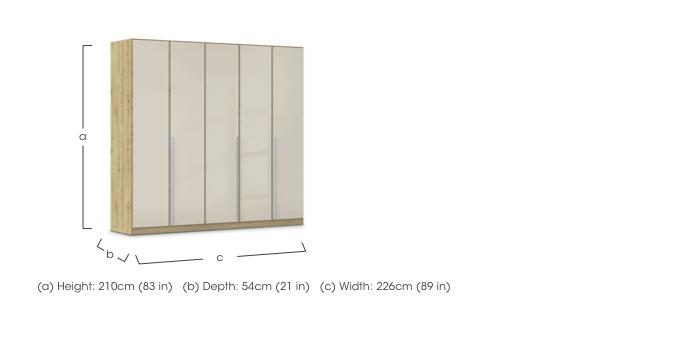 Freja 226cm 5 Door Hinged Glass Wardrobe in  on Furniture Village