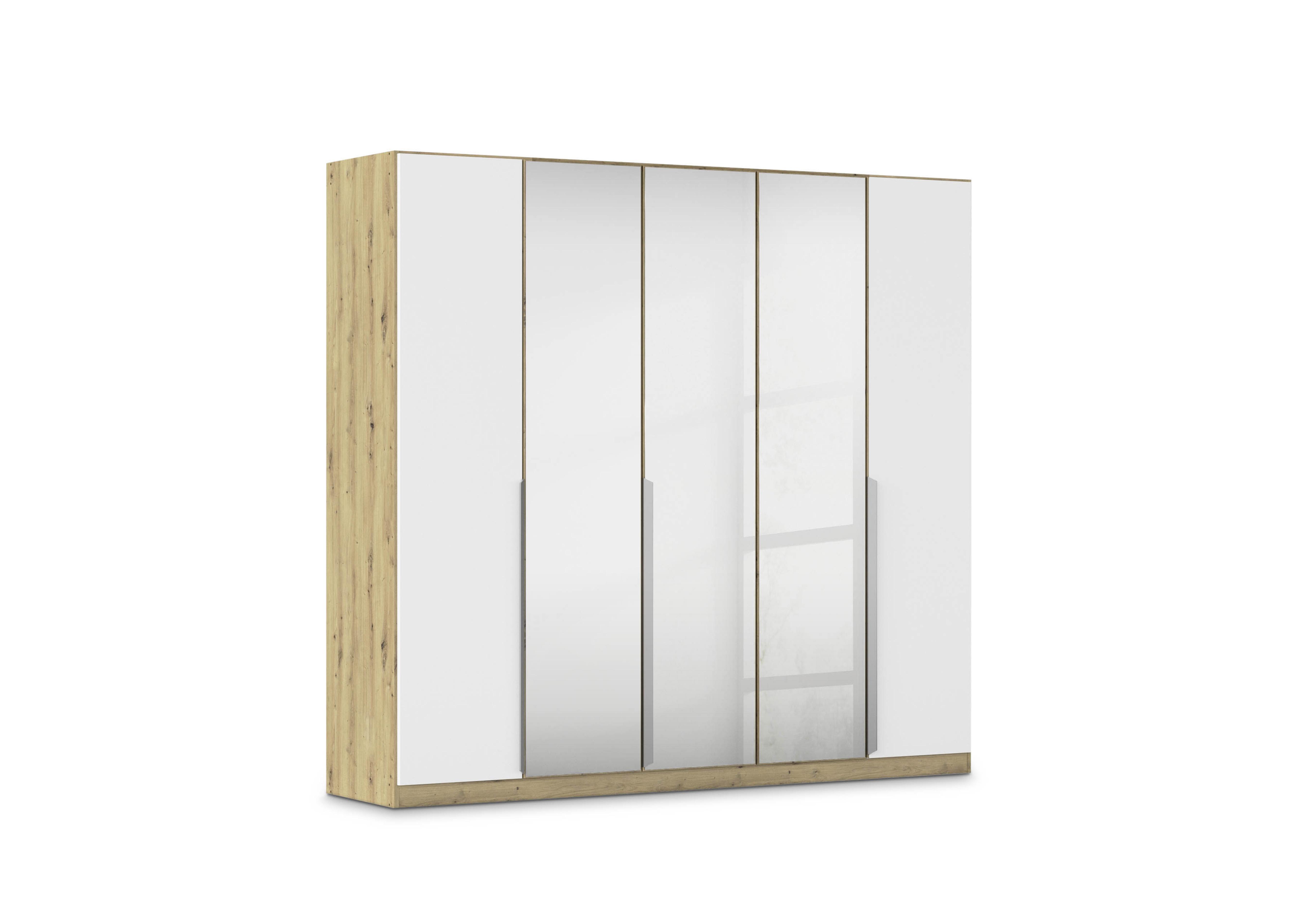 Freja 226cm 5 Door Hinged Decor Wardrobe With Mirror Doors in Ag742 Alpine White on Furniture Village