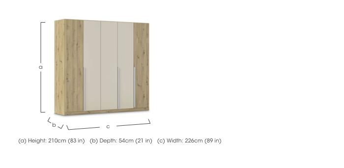 Freja 226cm 5 Door Hinged Two Toned Wardrobe in  on Furniture Village