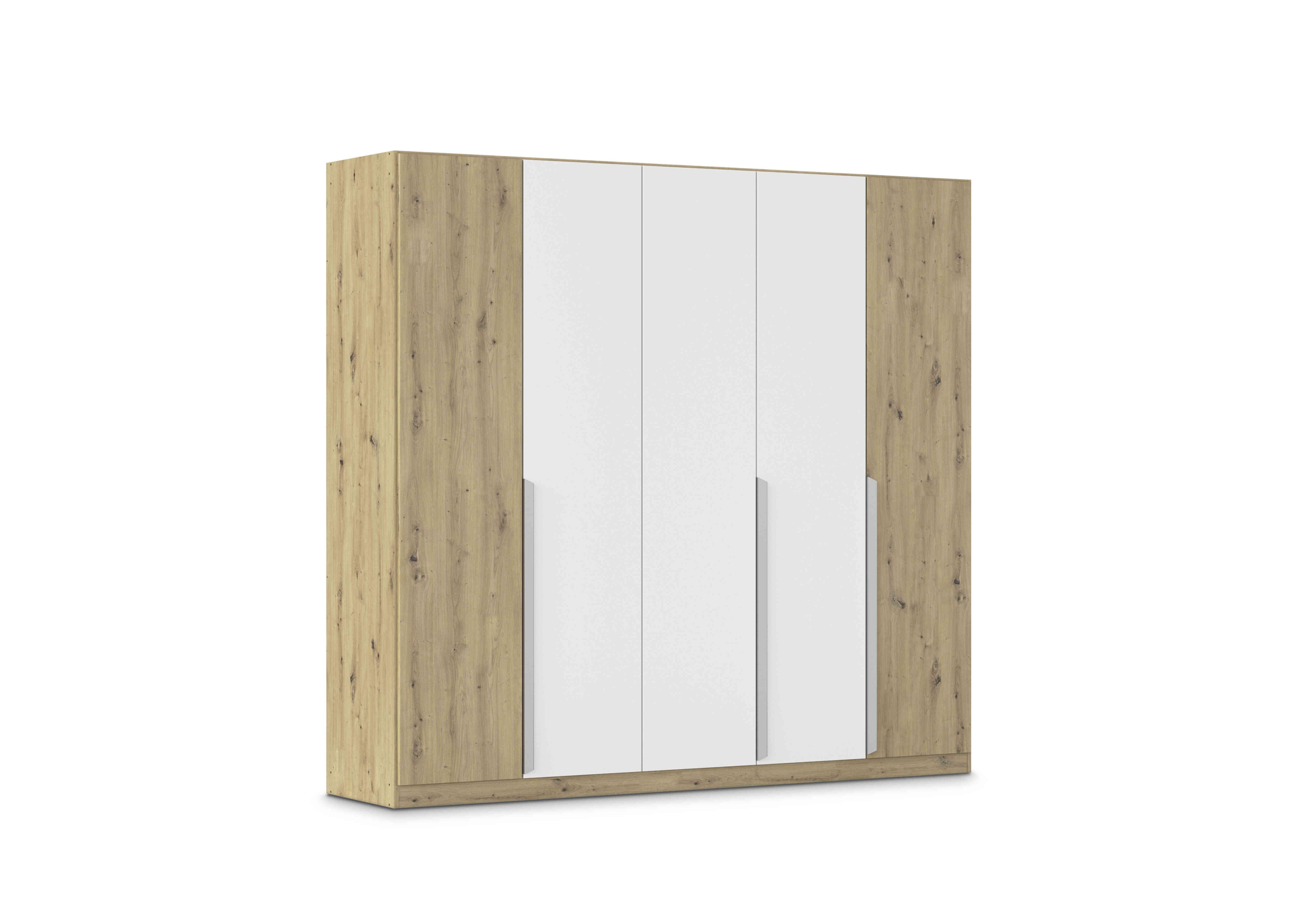 Freja 226cm 5 Door Hinged Two Toned Wardrobe in Ag743 Artisan Oak/Alpine White on Furniture Village