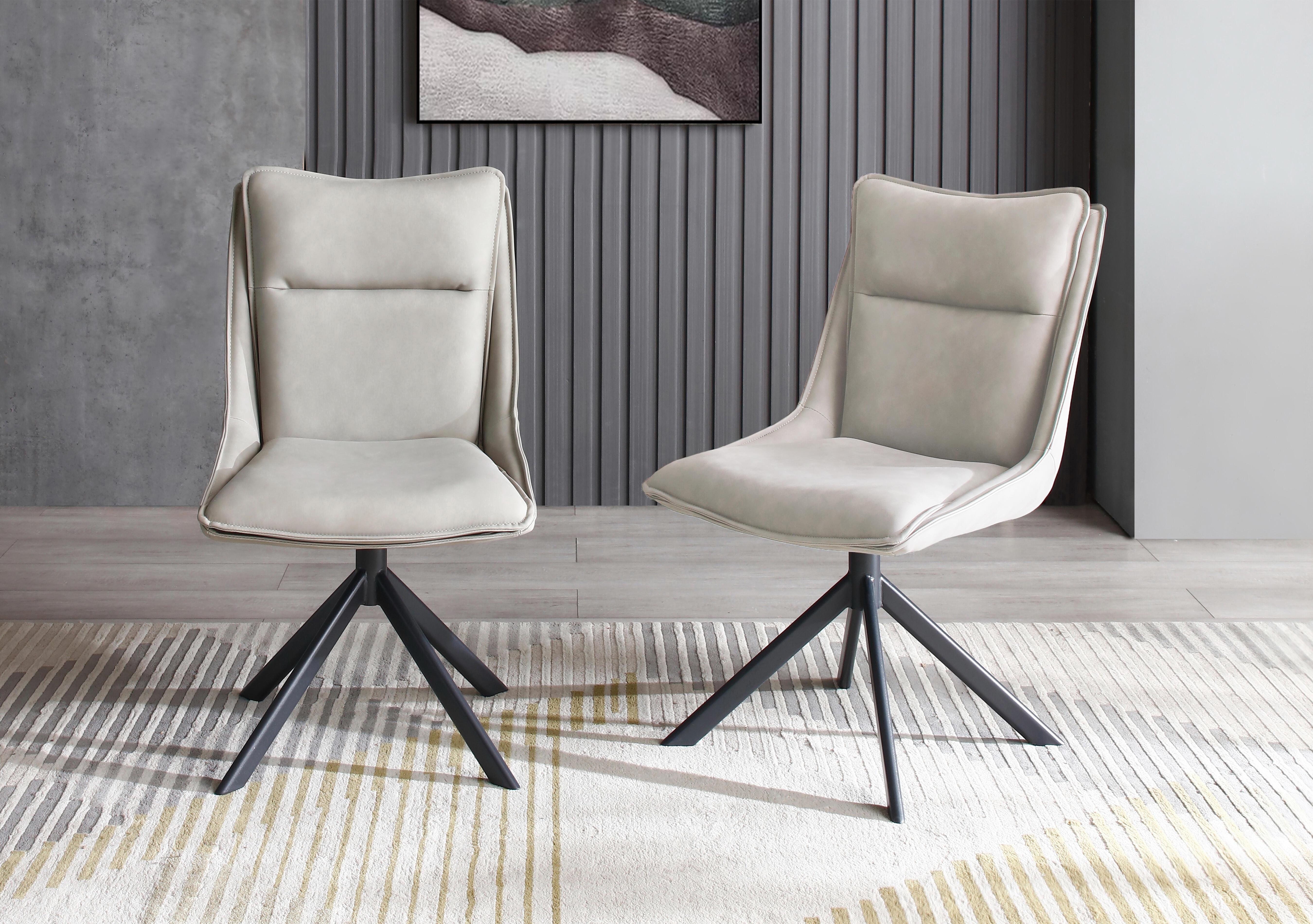 Catalina Set of 4 Swivel Dining Chairs in Taupe on Furniture Village