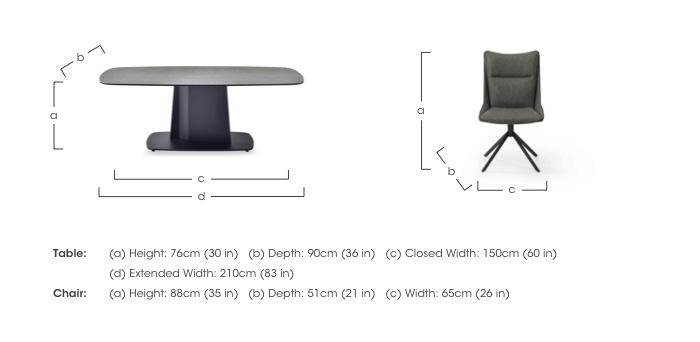 Catalina Small Extending Dining Table and 6 Swivel Dining Chairs in  on Furniture Village